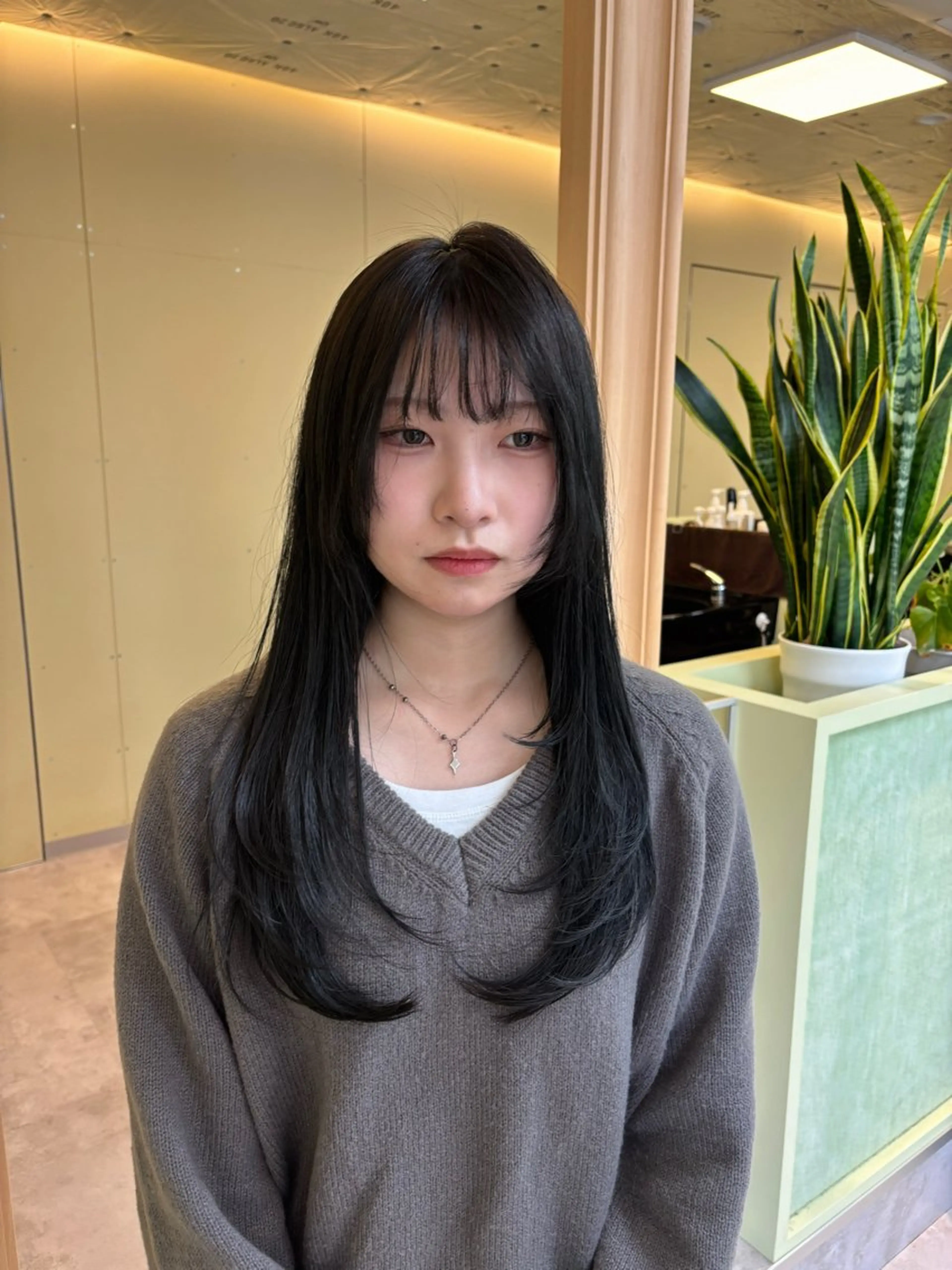 セミロング カット ヘアカラー 竹田 佳奈のヘアスタイル