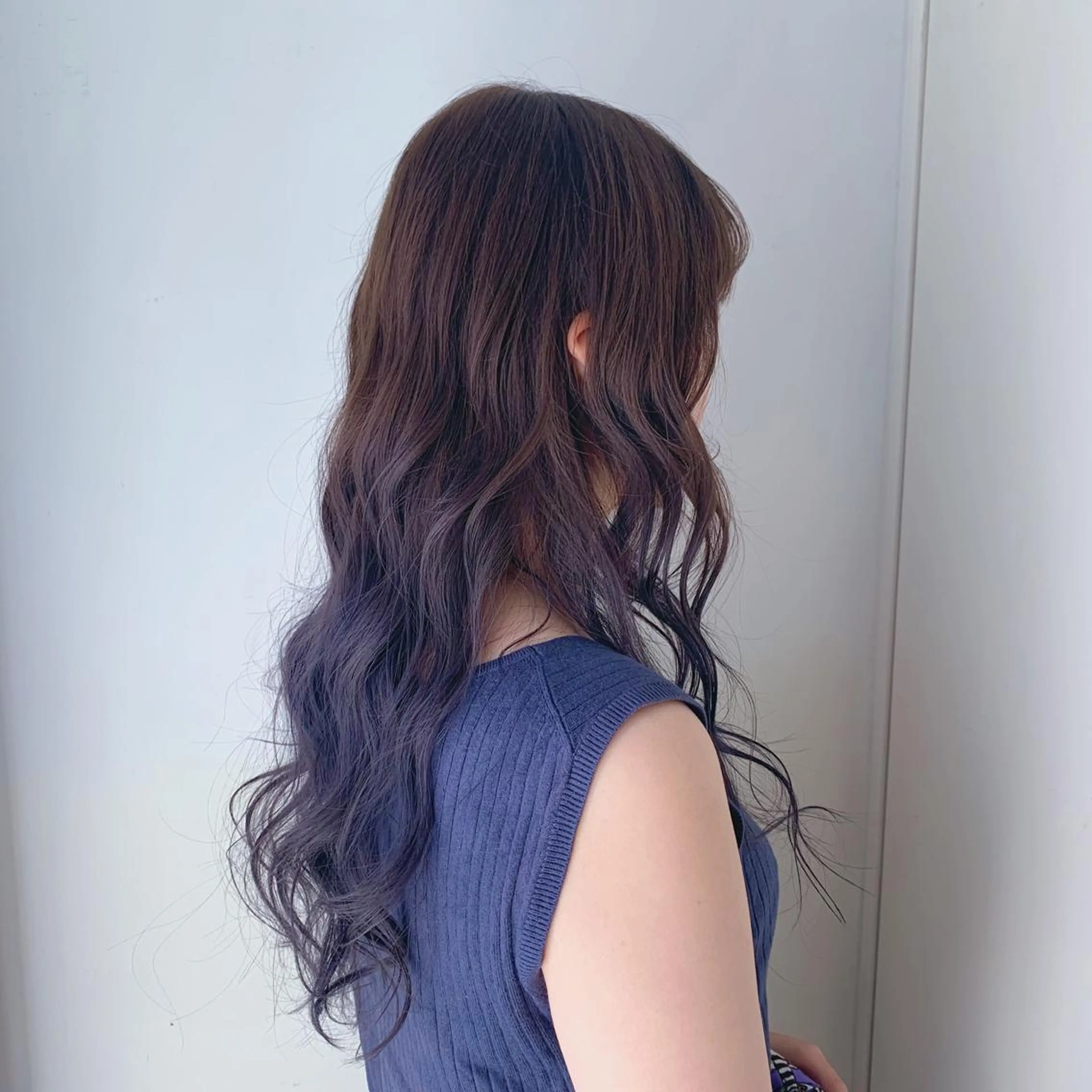 ロング カラー ベージュカラー ブルーカラー グラデーションカラー イノウエ ミキのマツエク・マツパデザイン