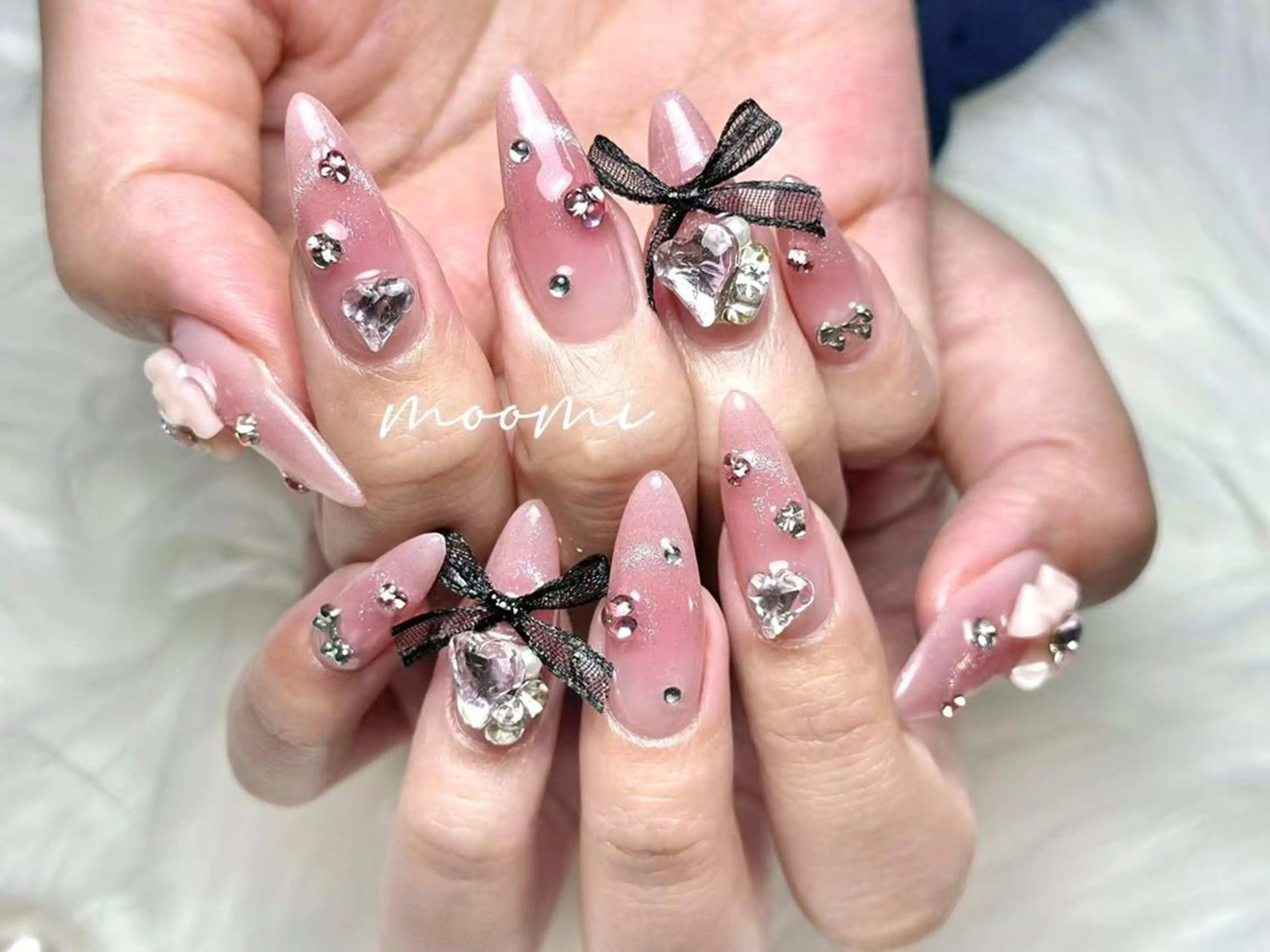 ネイル 長さ出し ジェルネイル グラデーション 韓国ネイル マグネットネイル moomi nail スカルプ専門のネイルデザイン