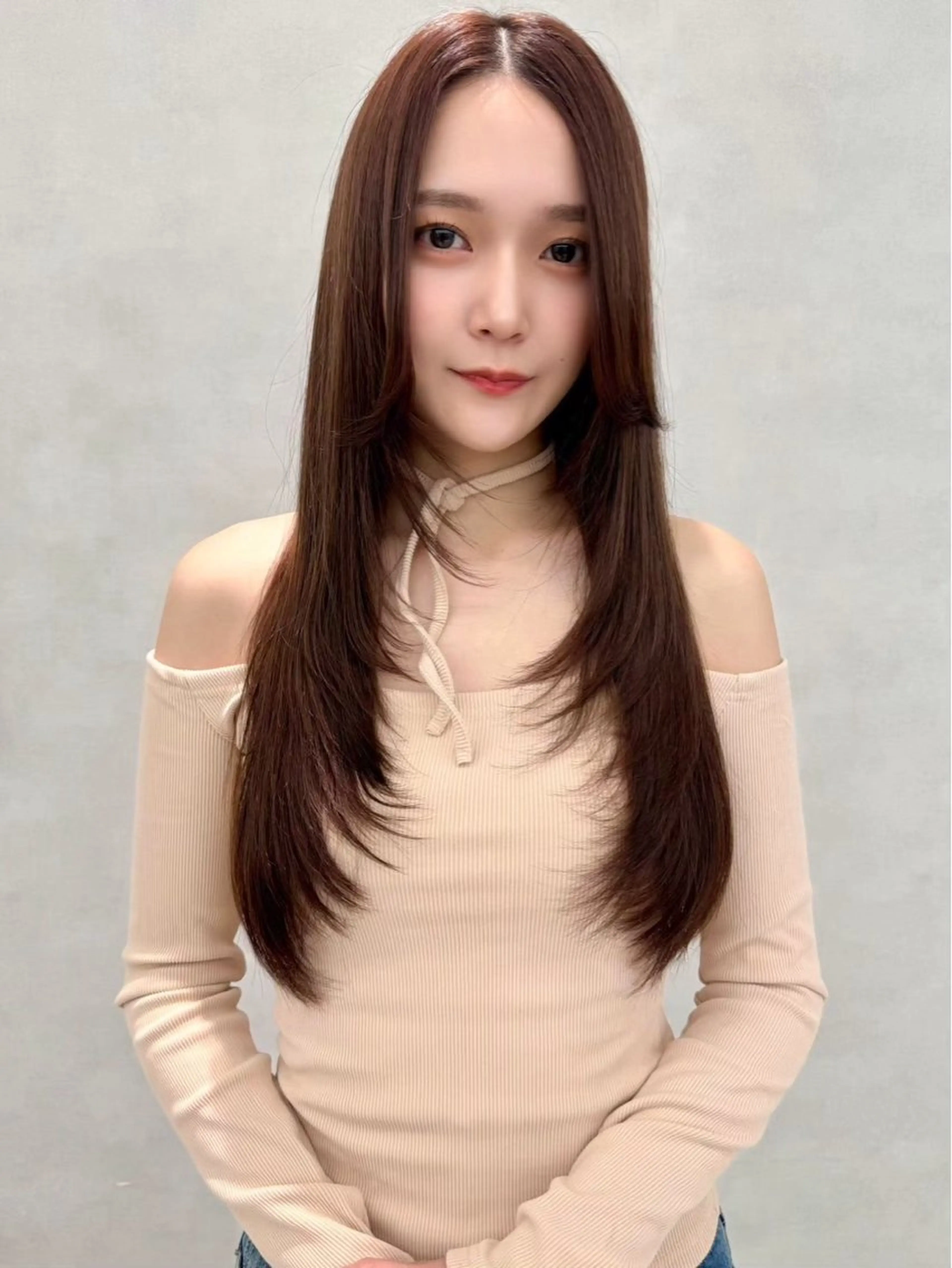 ロング カラー カット ヘアカラー 🇰🇷韓国レイヤー ケアカラー／田川佑紀のヘアスタイル