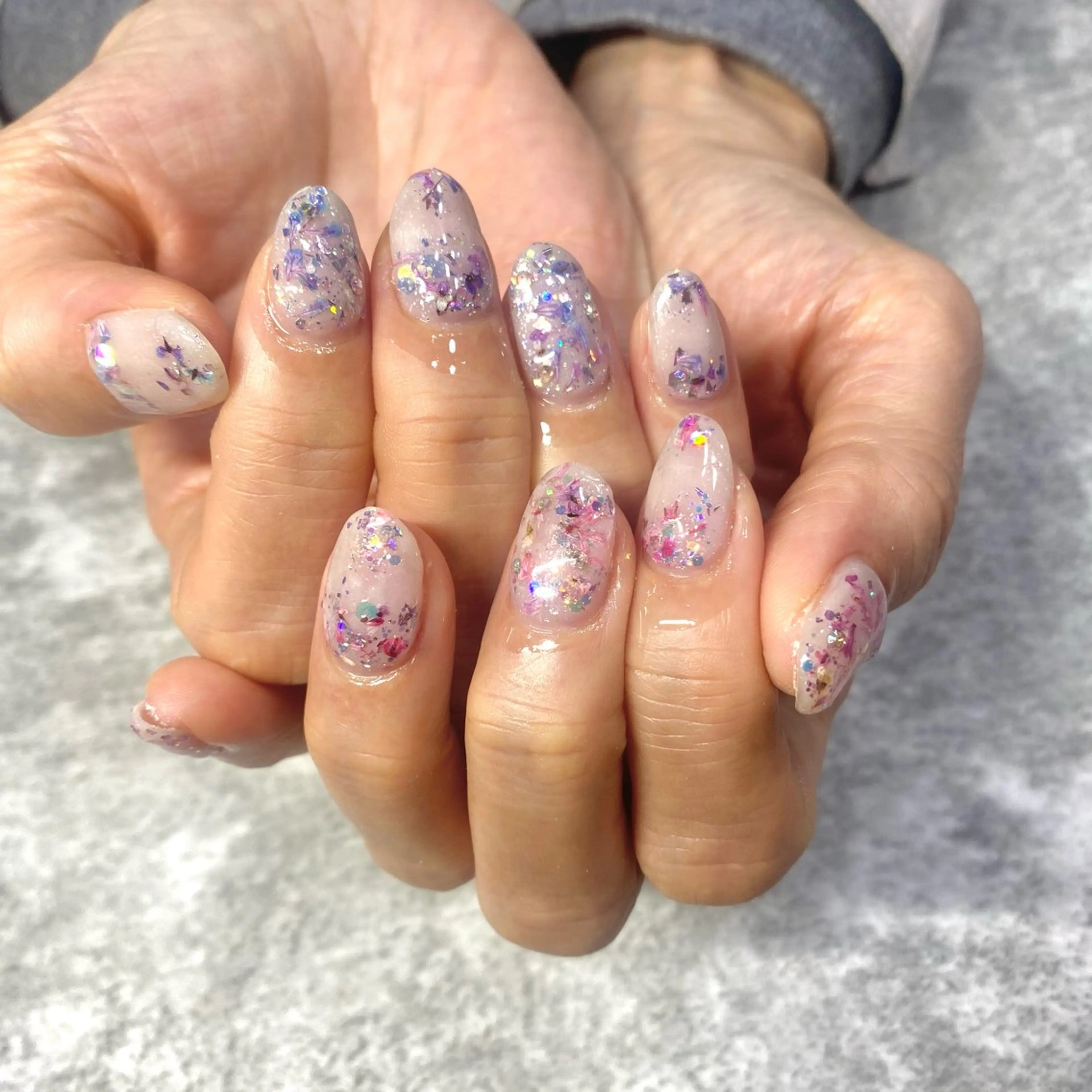 ネイル フラワーネイル ラメ(グリッター) ハンドネイル ★Rinail... .のネイルデザイン