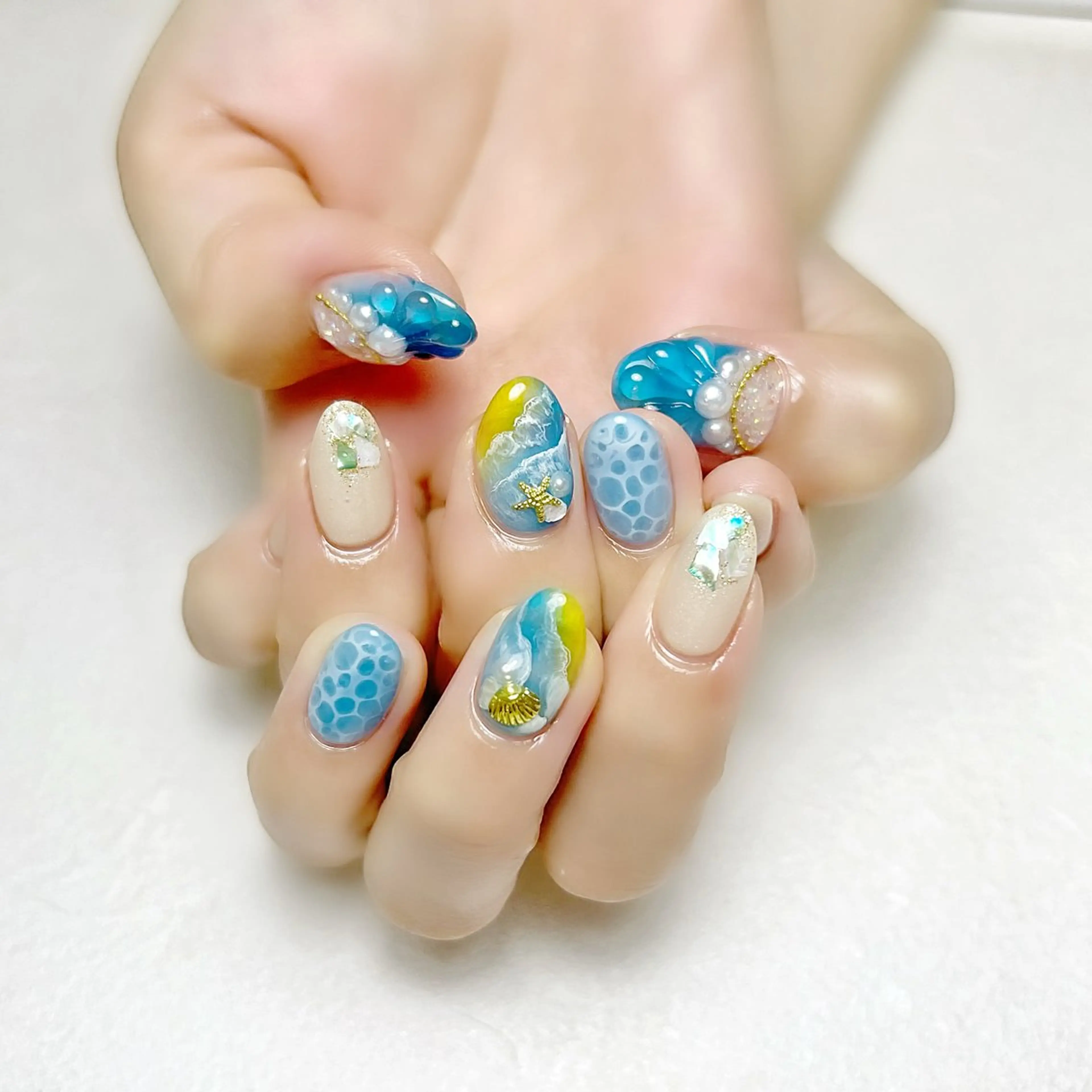 ネイル ラメ(グリッター) 夏ネイル rouse nail RISATOのネイルデザイン