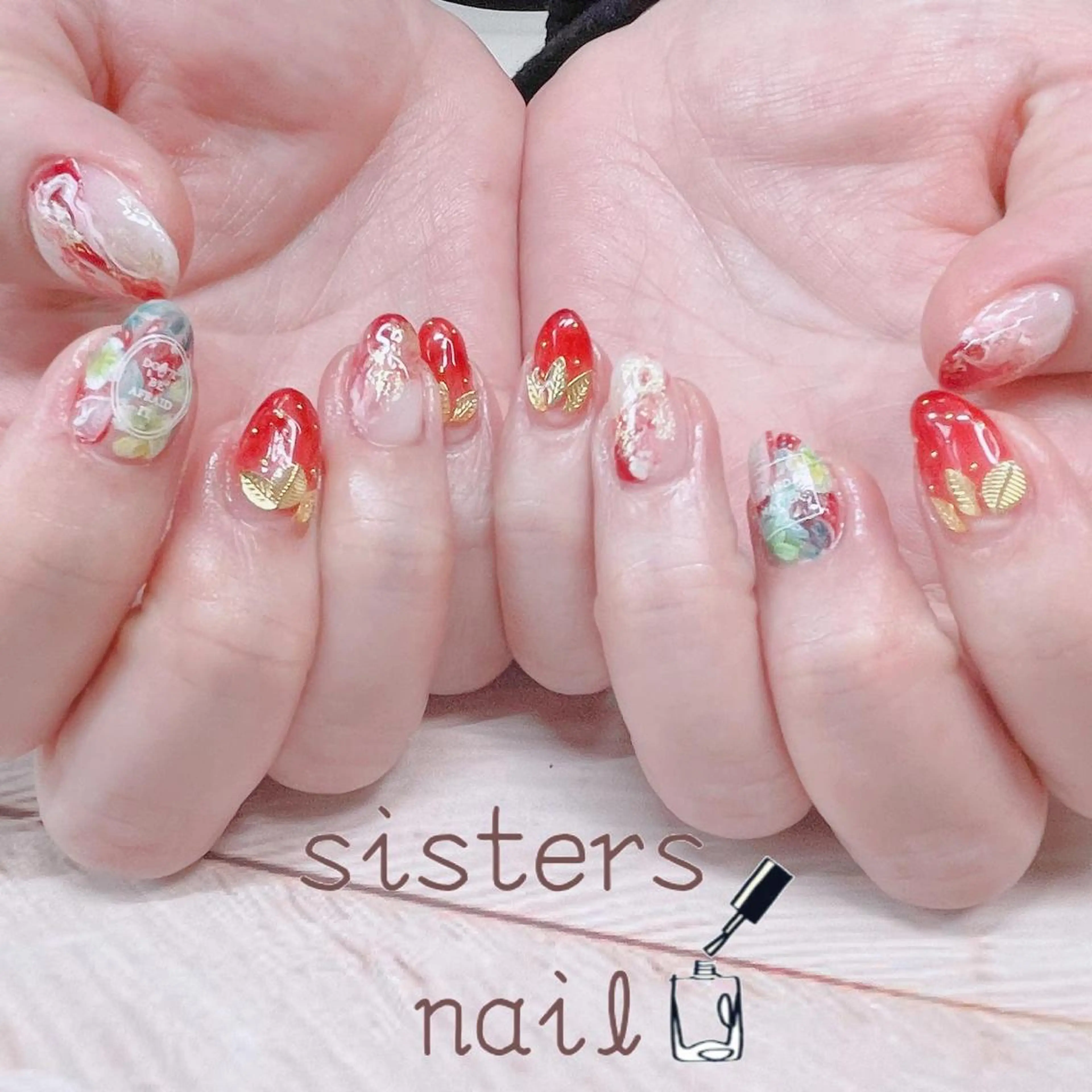 ネイル アートネイル 大理石ネイル(マーブル) ニュアンスネイル 春ネイル sisters nail.fのネイルデザイン
