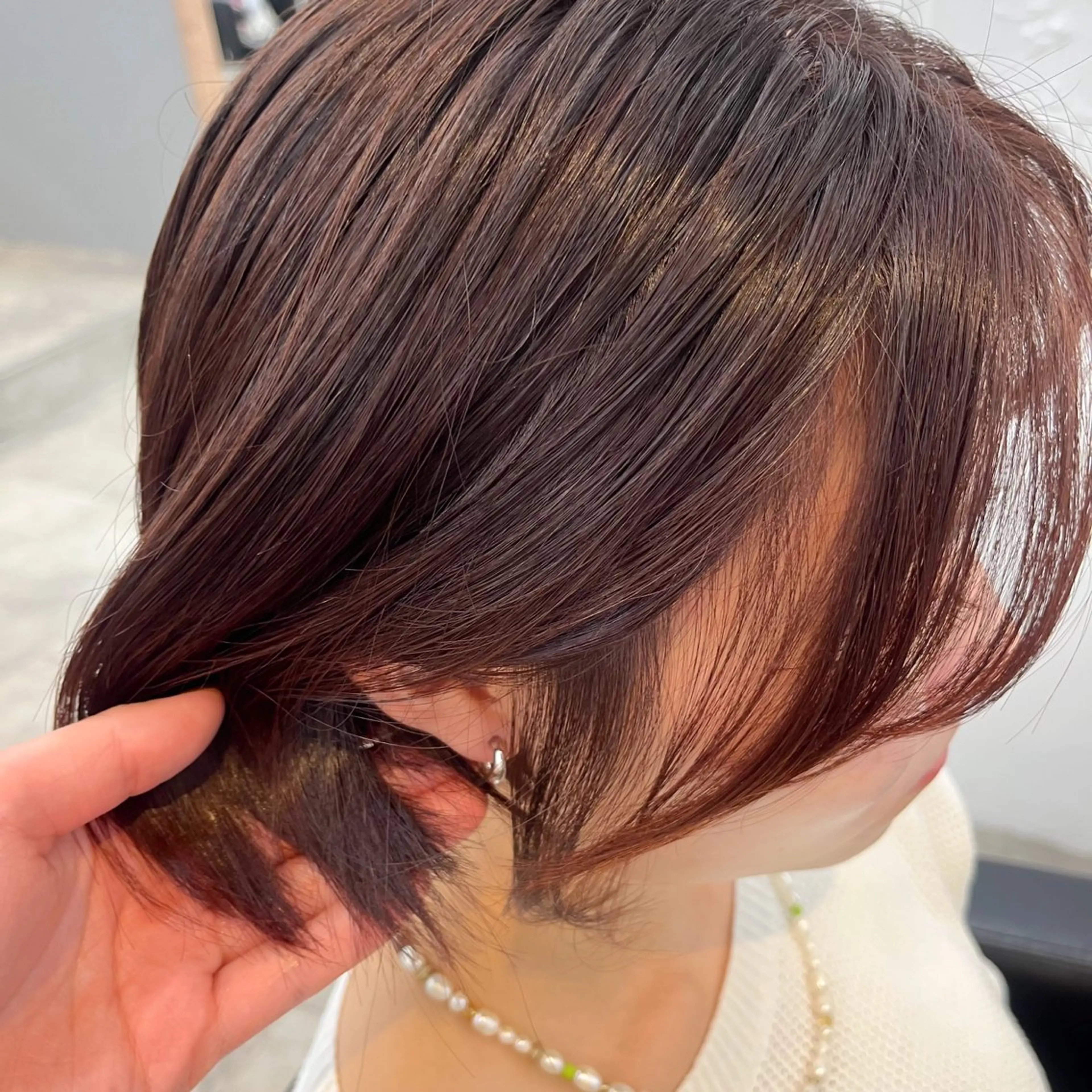 セミロング カラー 暖色/艶髪/ボブ/ ショート/Ayaのヘアスタイル