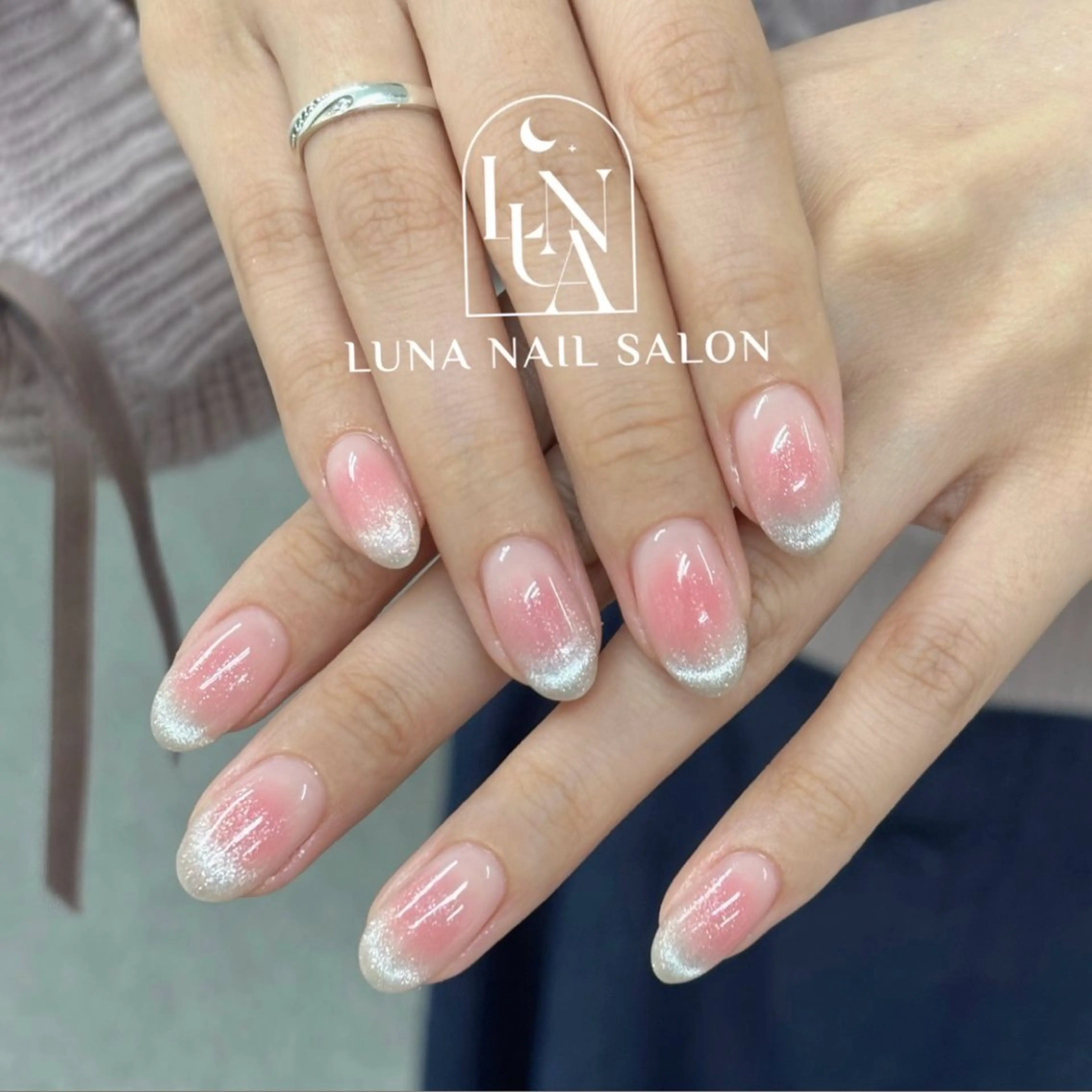 ネイル アートネイル フレンチネイル ジェルネイル ガラスフレンチ 韓国ネイル Kozeni NAIL SALONのネイルデザイン
