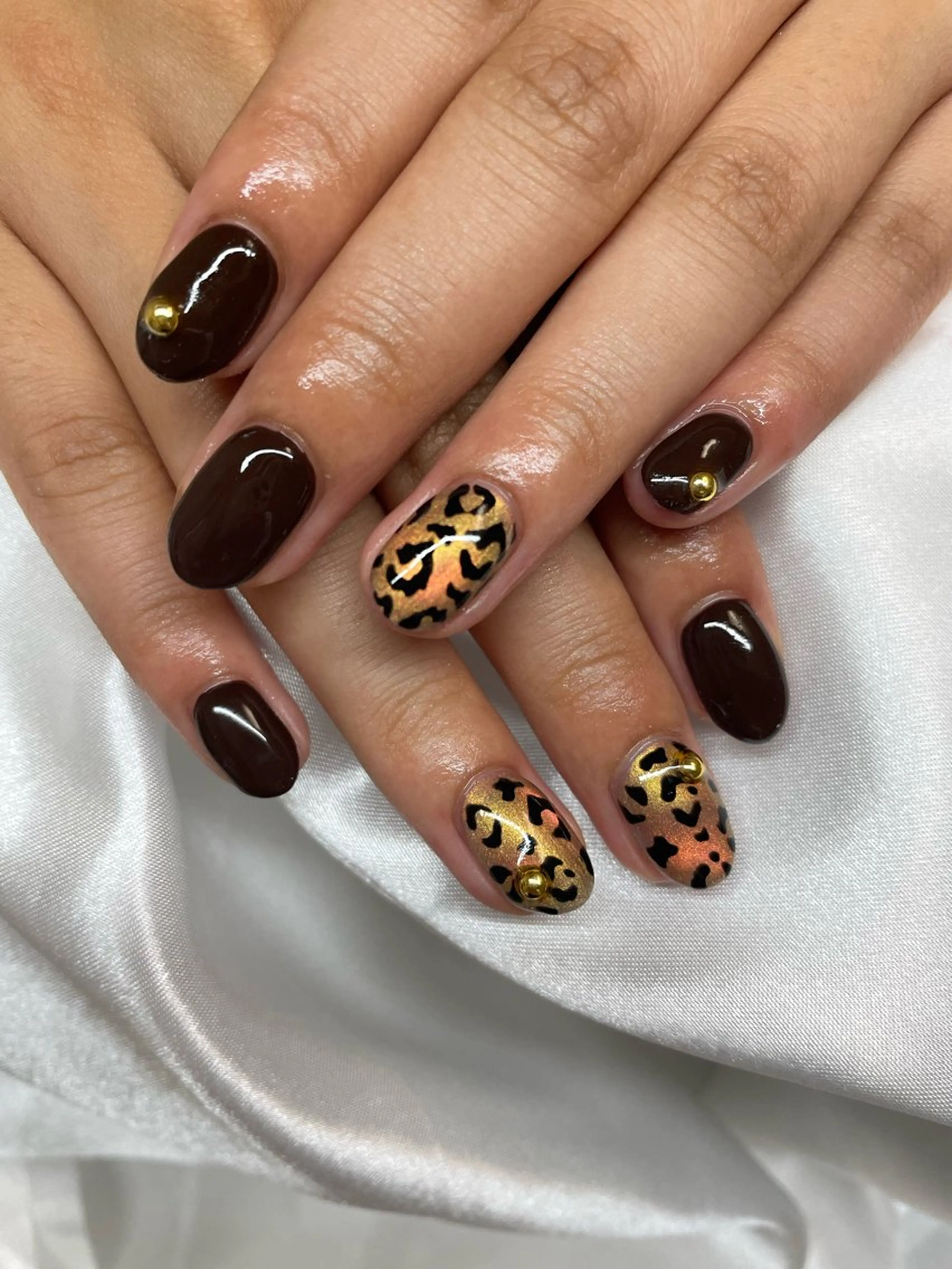 ネイル アニマル柄 ハンドネイル Mynail プライベートサロンのネイルデザイン