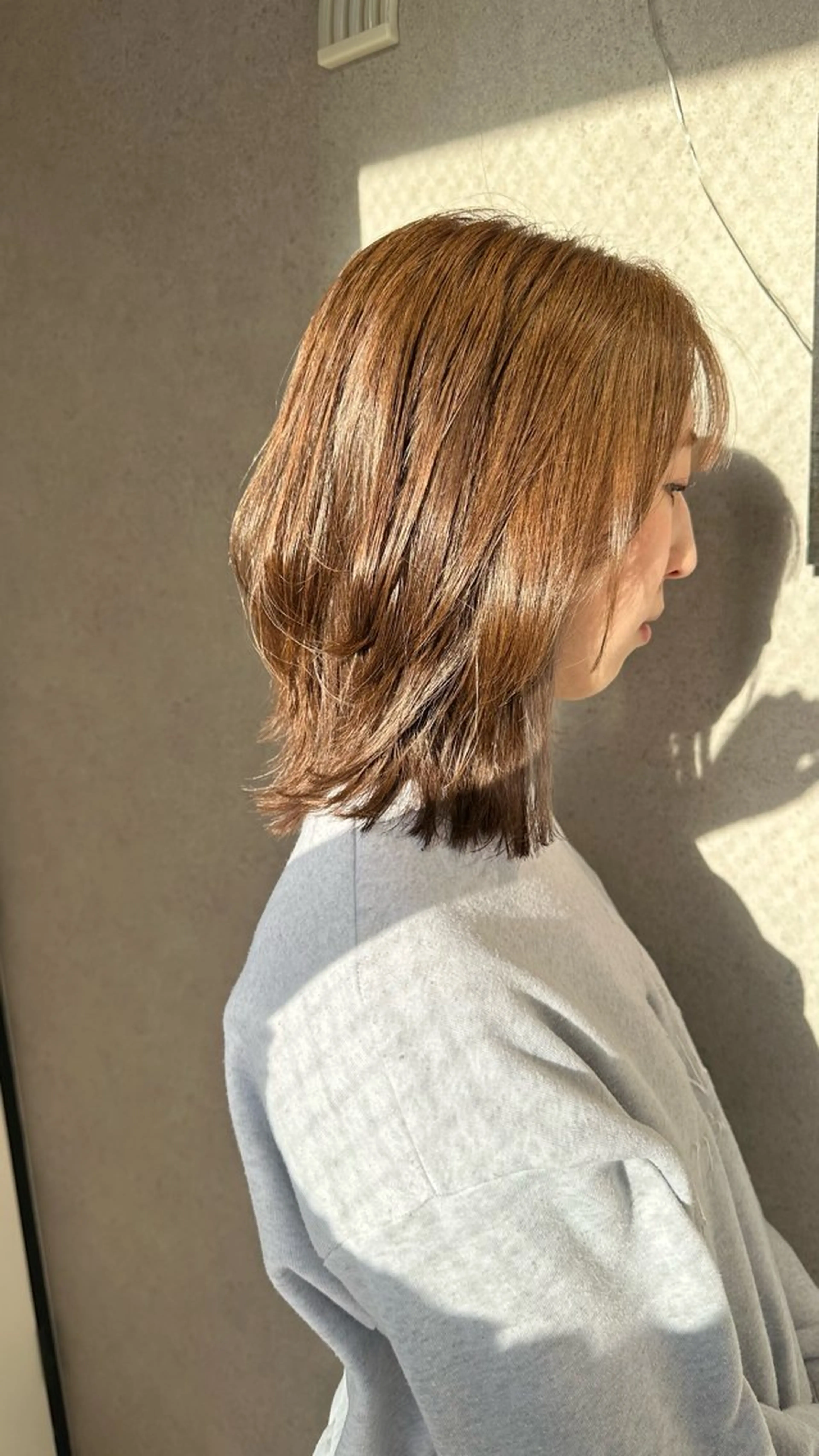 ミディアム 縮毛矯正／ダブル カラー／はづき☘️のヘアスタイル