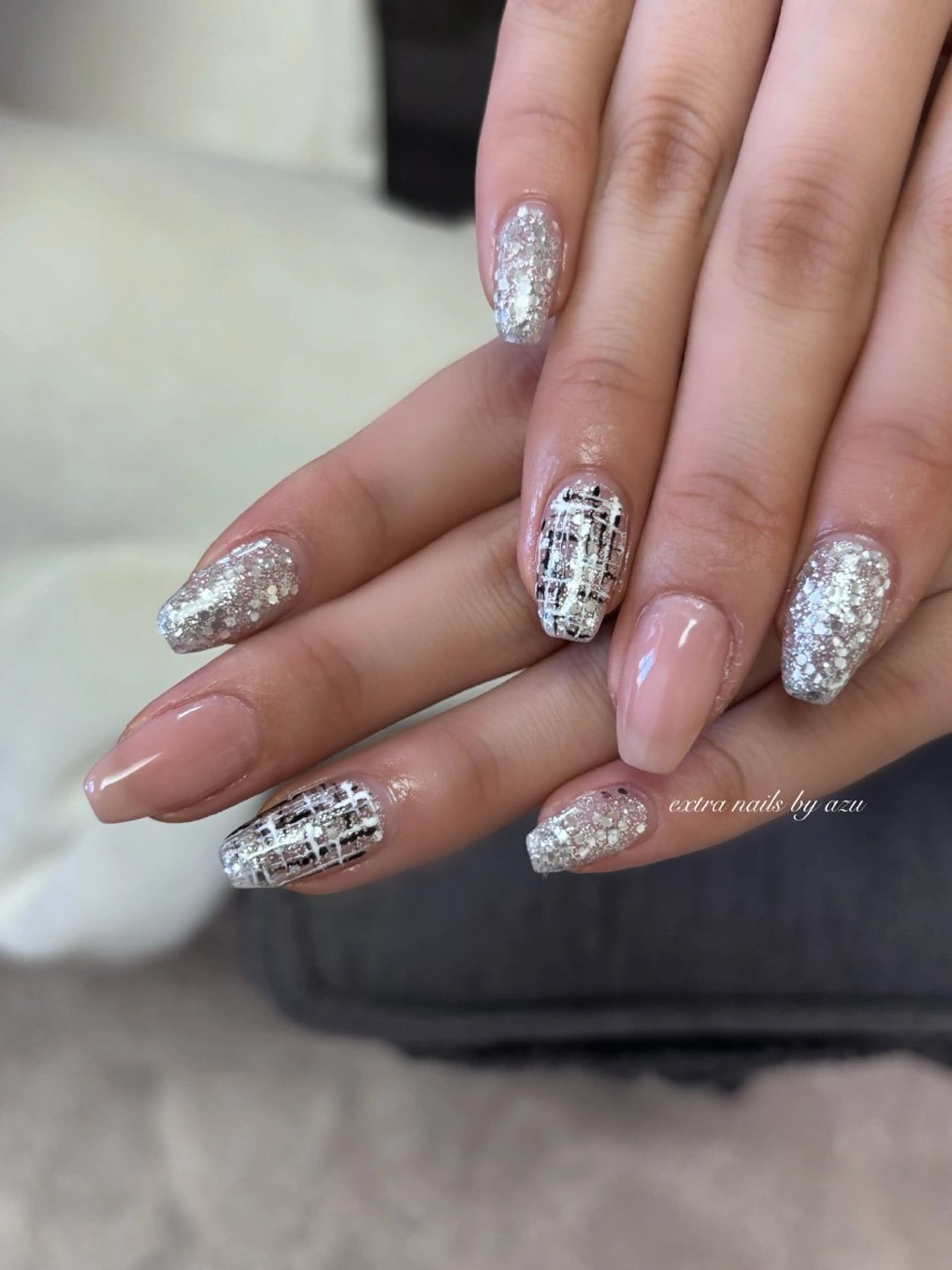 ネイル ツイードネイル ハンドネイル extranails ／lemellaのネイルデザイン