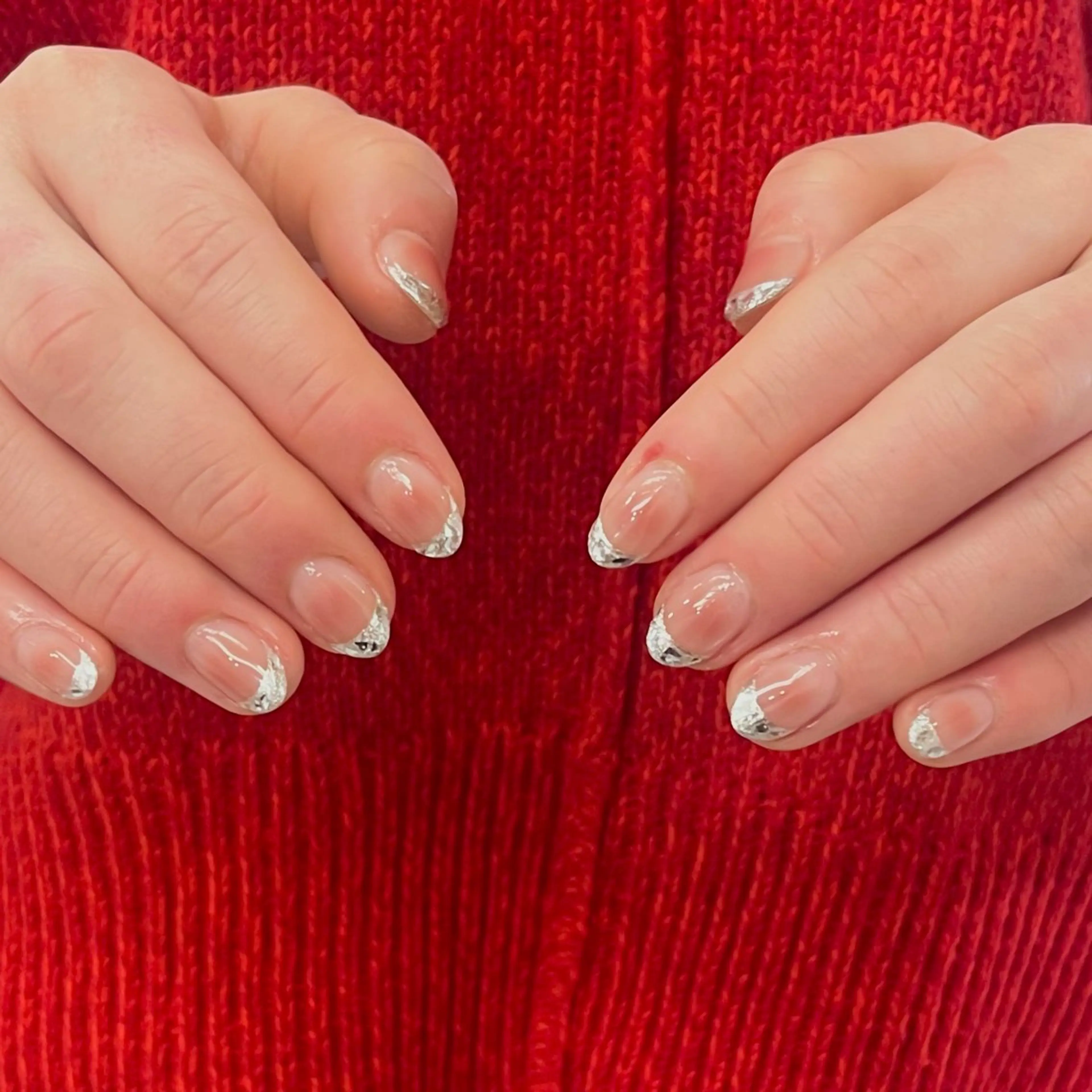 ネイル チークネイル フレンチネイル ガラスフレンチ ハンドネイル ハンドケア ✩UMEHARA✩ ネイル/マツパのネイルデザイン