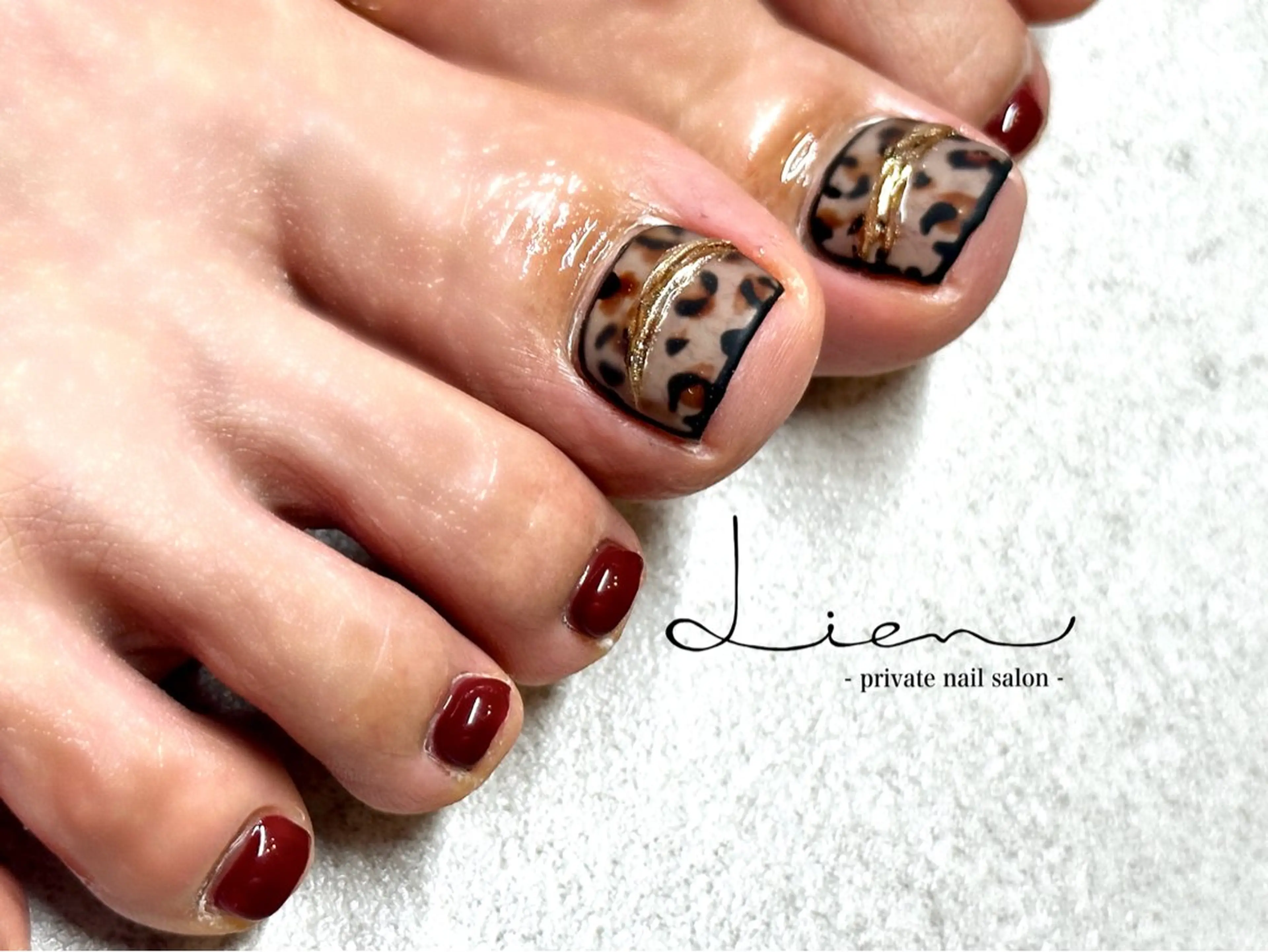 ネイル アニマル柄 フットネイル フットネイル Lien 【リアン】北堀江のネイルデザイン