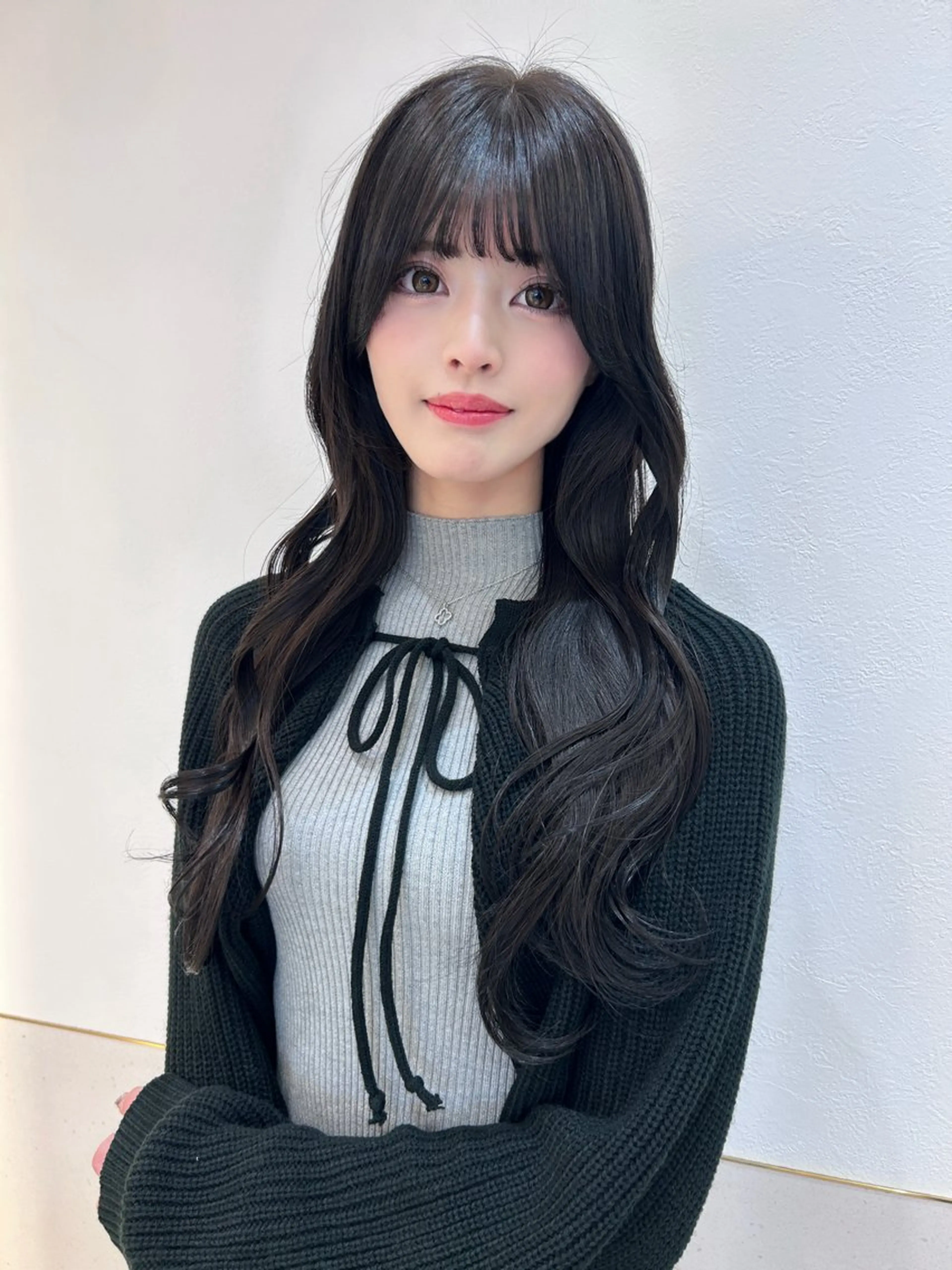 ロング 顔まわりレイヤー 顔周りカット 韓国風ヘア レイヤーカット ボブ/レイヤーボブ/ 髪質改善/梶川 夏季のヘアスタイル