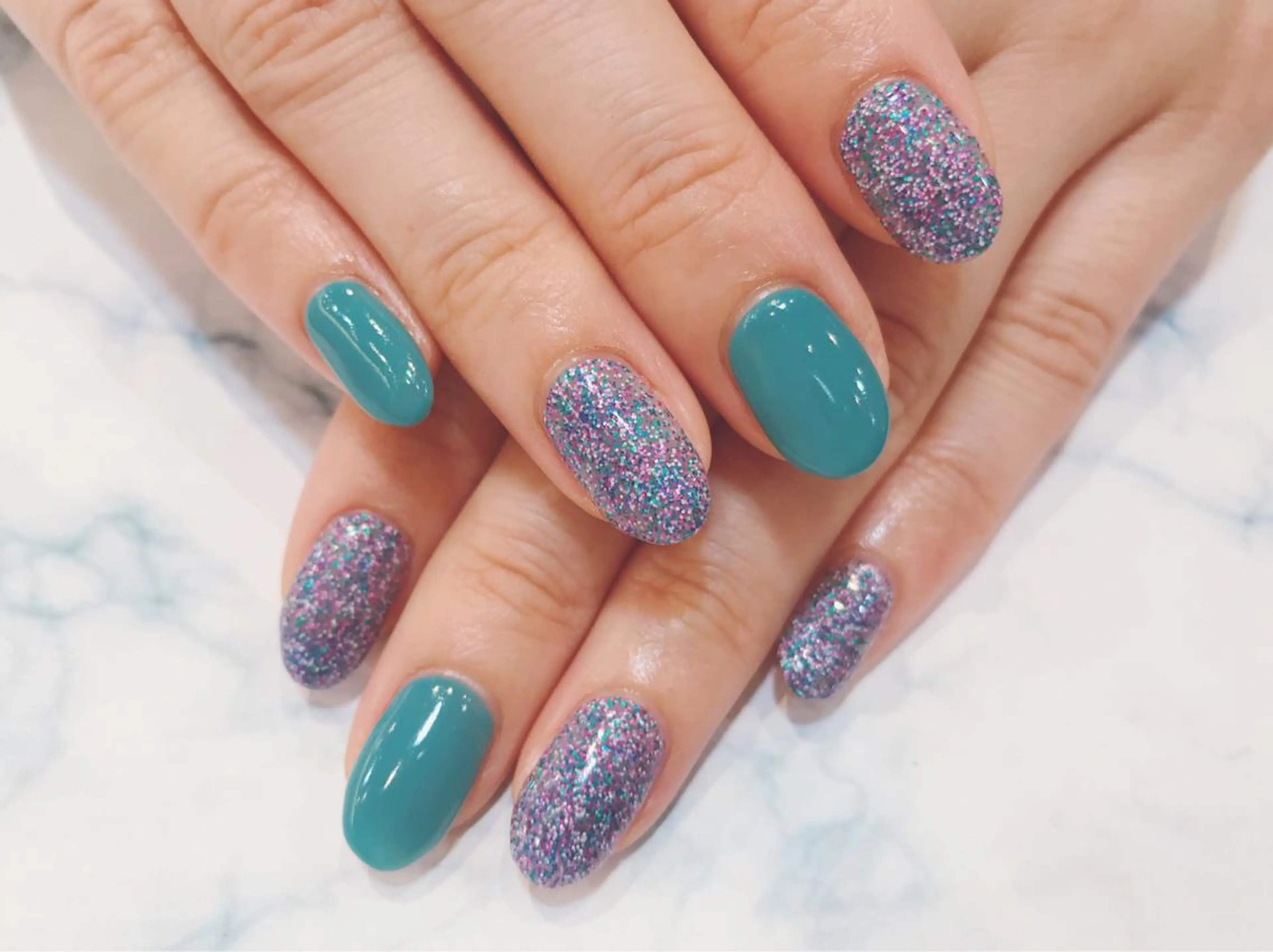 ネイル ラメ(グリッター) ハンドネイル もとまつ さちこのネイルデザイン