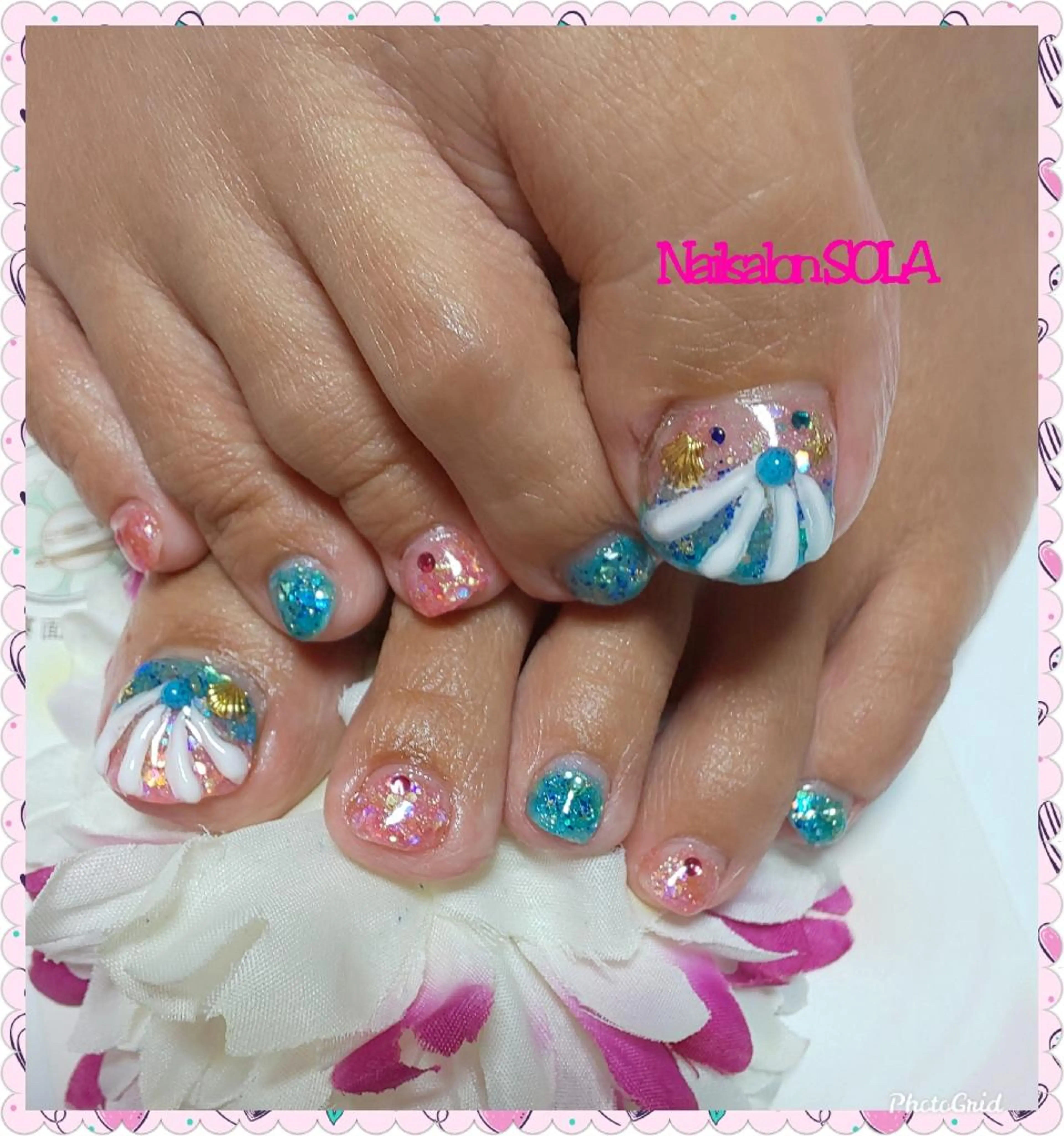 ネイル フットネイル 夏ネイル フットネイル 田代 夏子のネイルデザイン