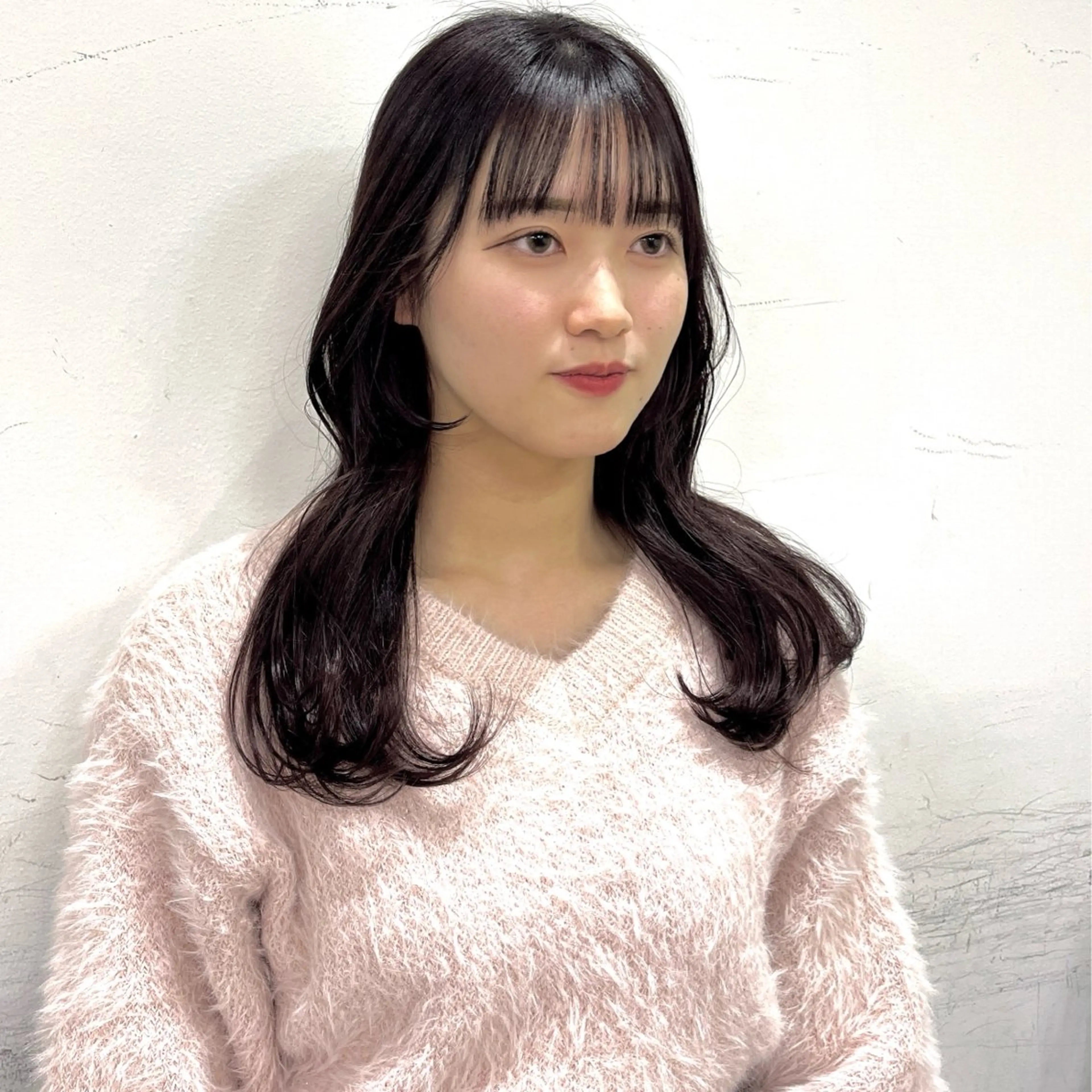 セミロング カラー 無料カットモデル ユナのヘアスタイル