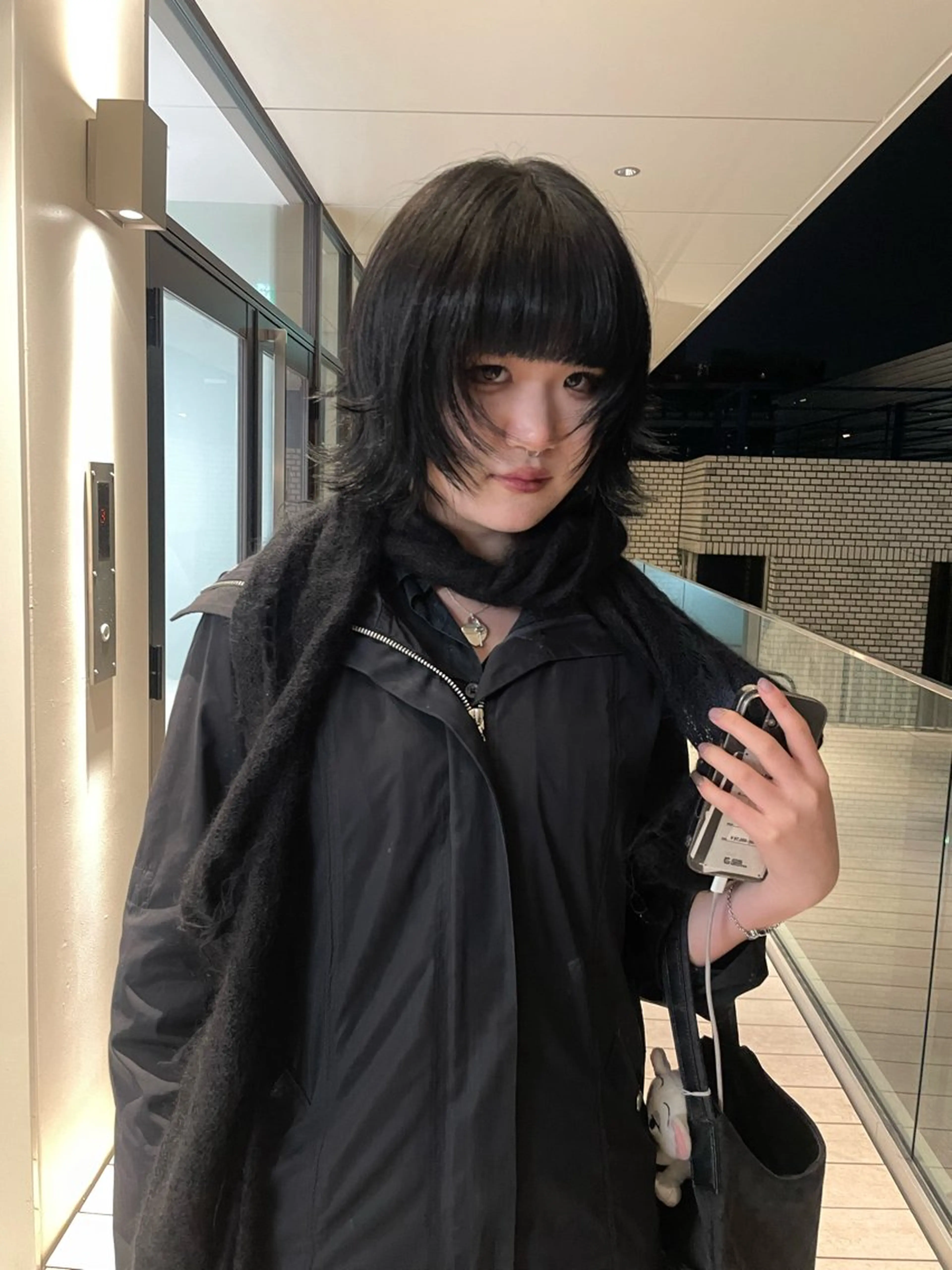 ミディアム カラー ボブレイヤー ボブ レイヤーカット stén所属・HARUKA/原宿 ハイトーン/レイヤーのヘアスタイル