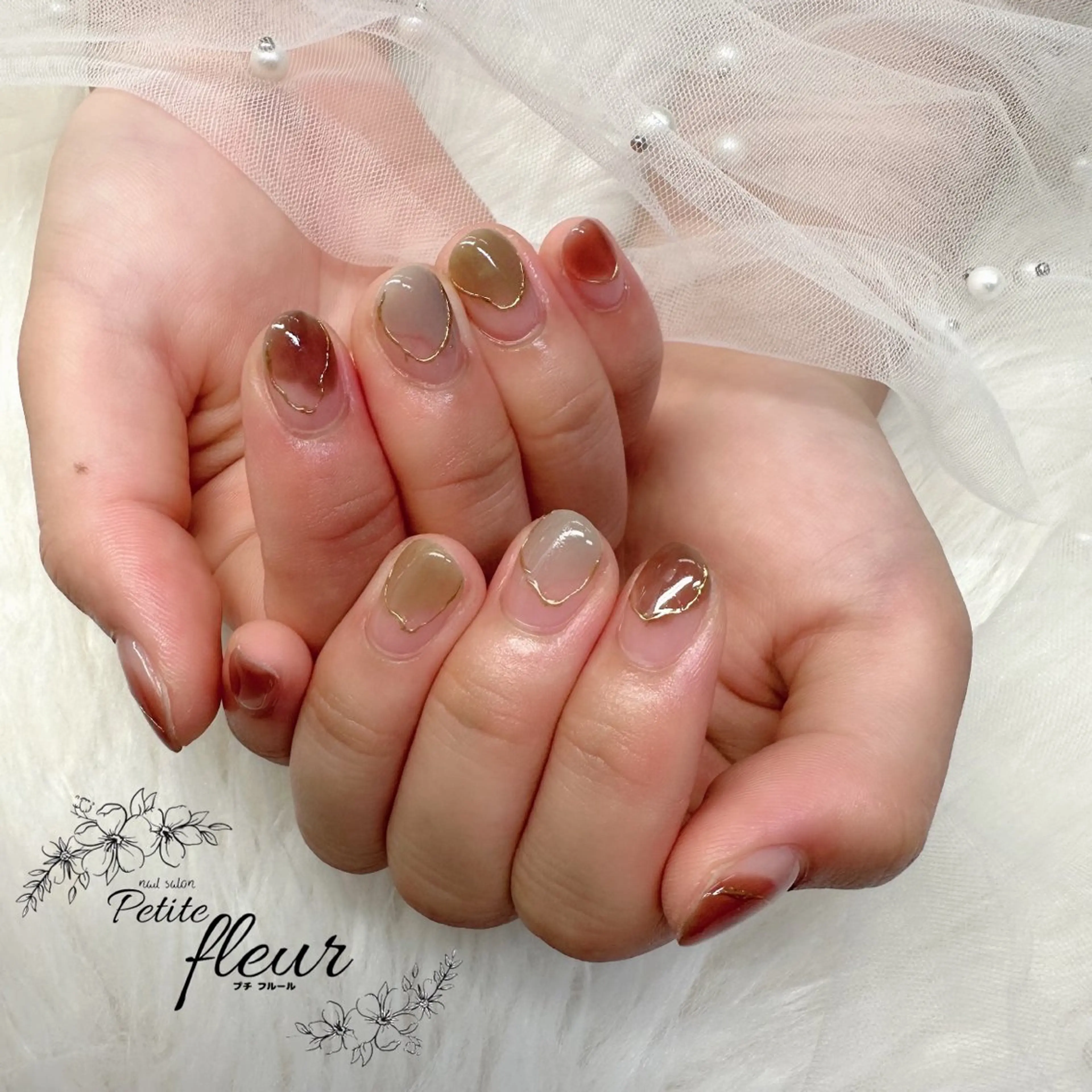 ネイル 持ち込み ニュアンスネイル ❁⃘*。Petite fleur❁⃘*りさのネイルデザイン