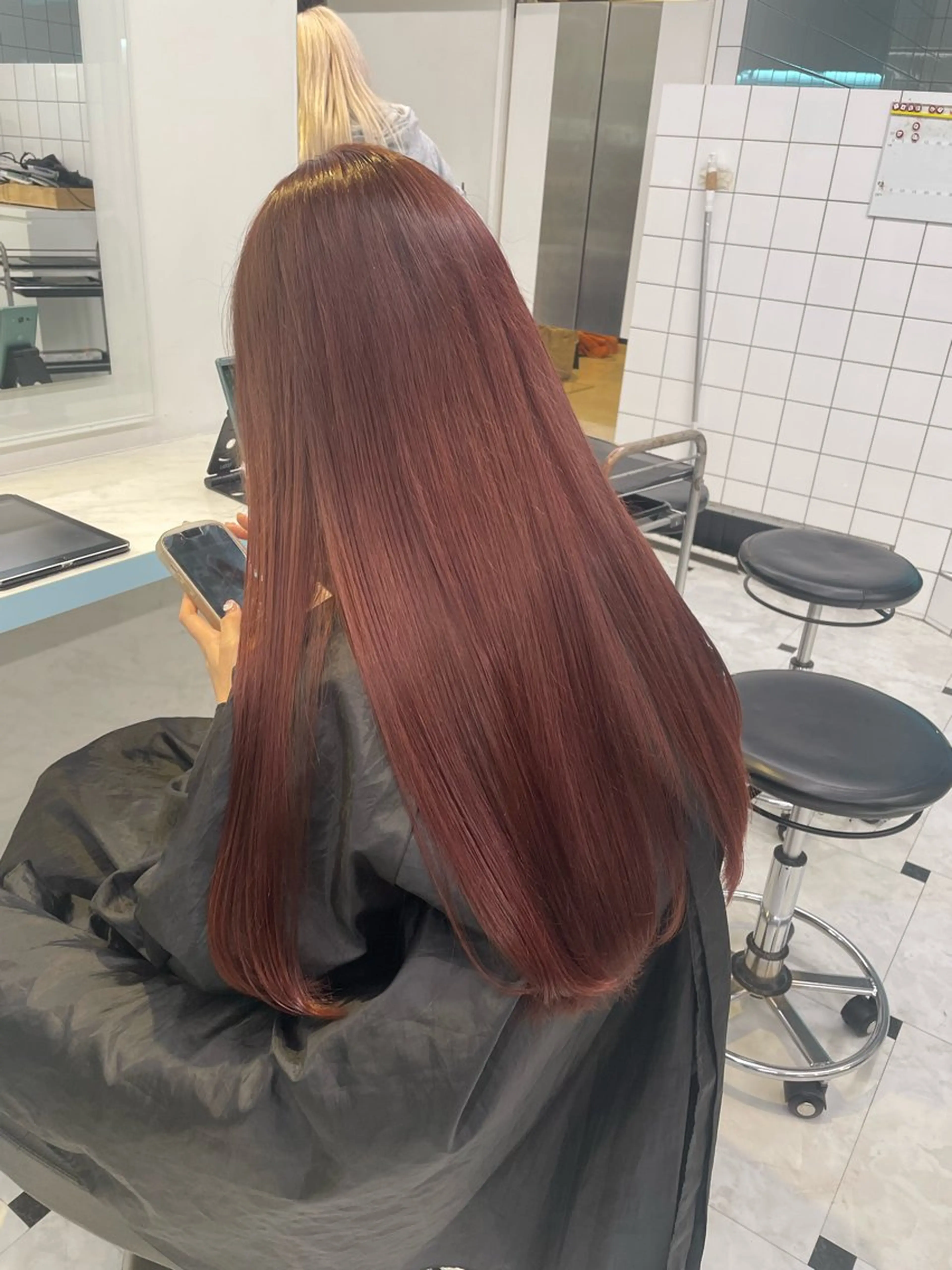 ロング カラー ヘアアレンジ カット ヘアカラー 🇰🇷韓流暖色ヘア 🍒saaya🍒のヘアスタイル