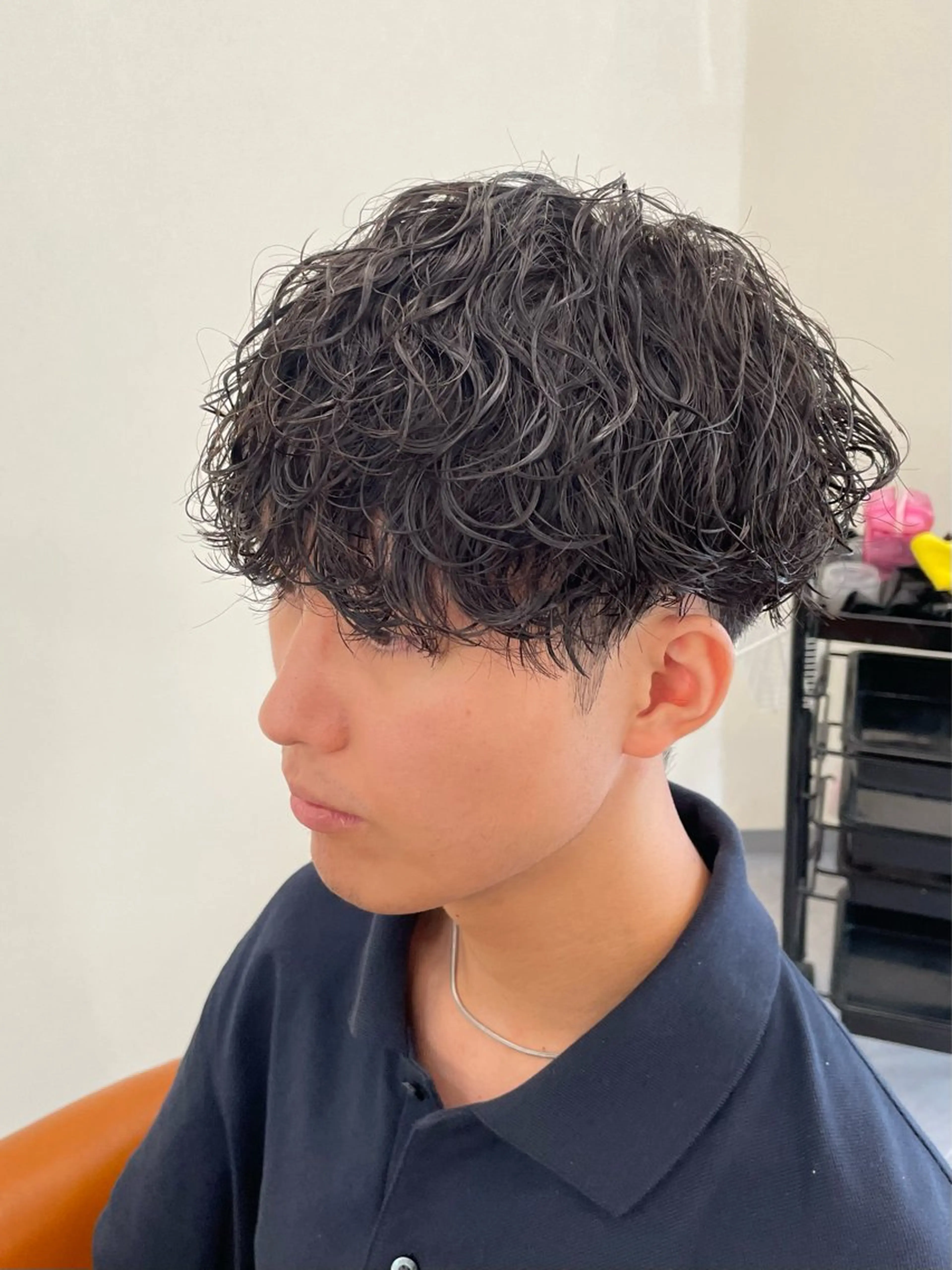 パーマ メンズ センターパート フェードカット マッシュ メンズパーマ メンズツイストパーマ 大阪美容師 井上智博のヘアスタイル