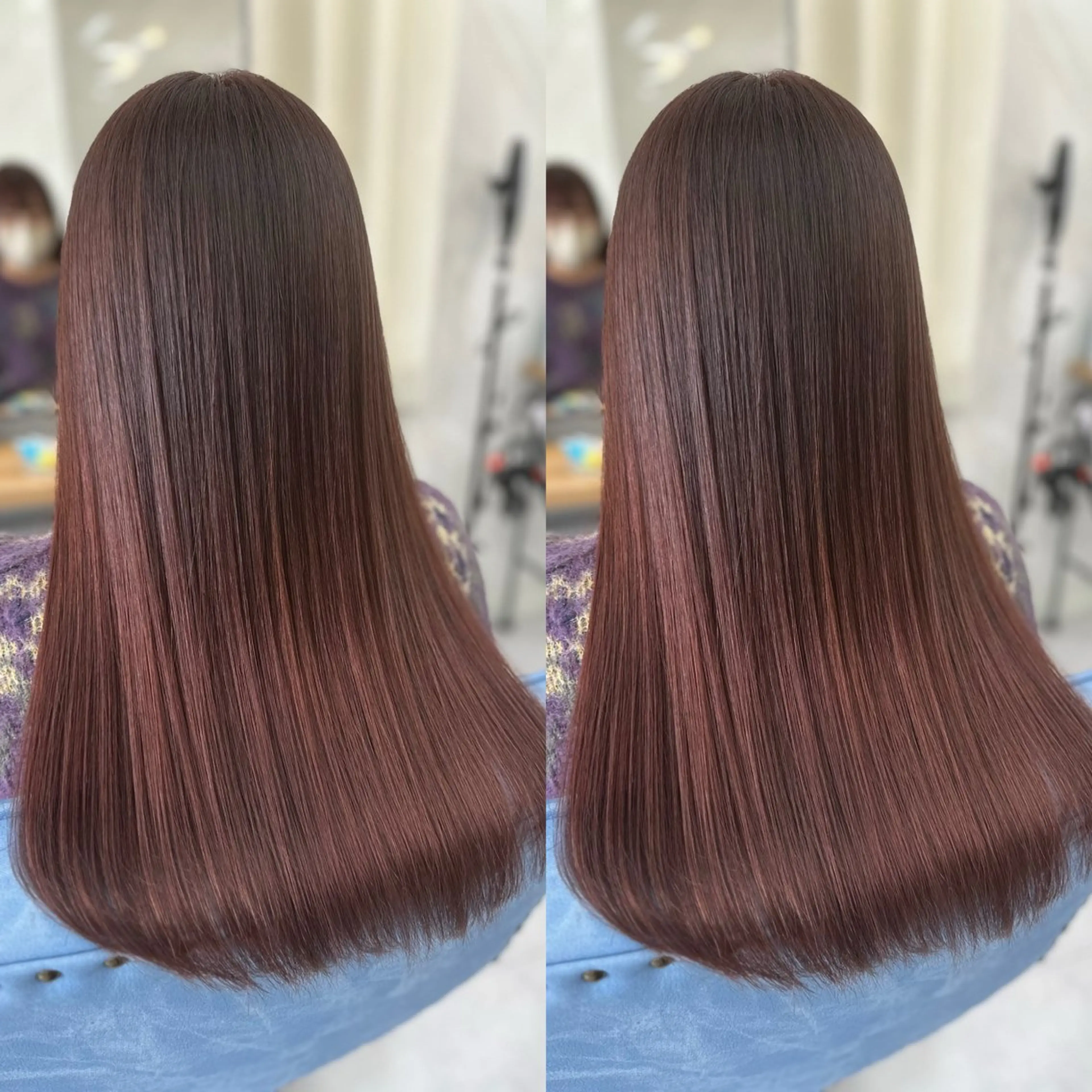 セミロング カラー 髪質改善 縮毛矯正 トリートメント ヘアカラー トリートメント 縮毛矯正×ボブ💎 髪質改善/木下のヘアスタイル