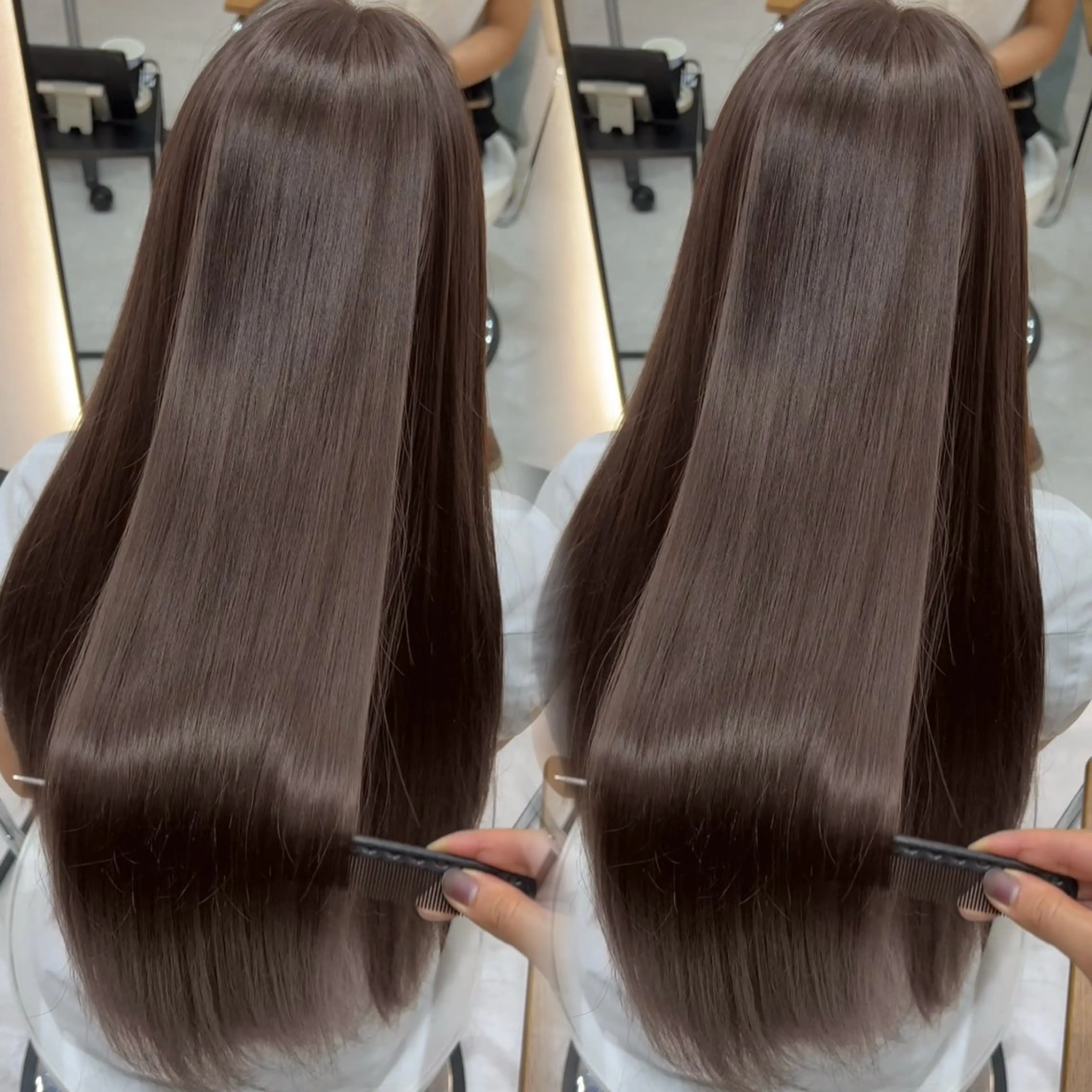 ロング カット ヘアカラー トリートメント 学生人気No1🩶 韓国風/艶髪/輝士のヘアスタイル