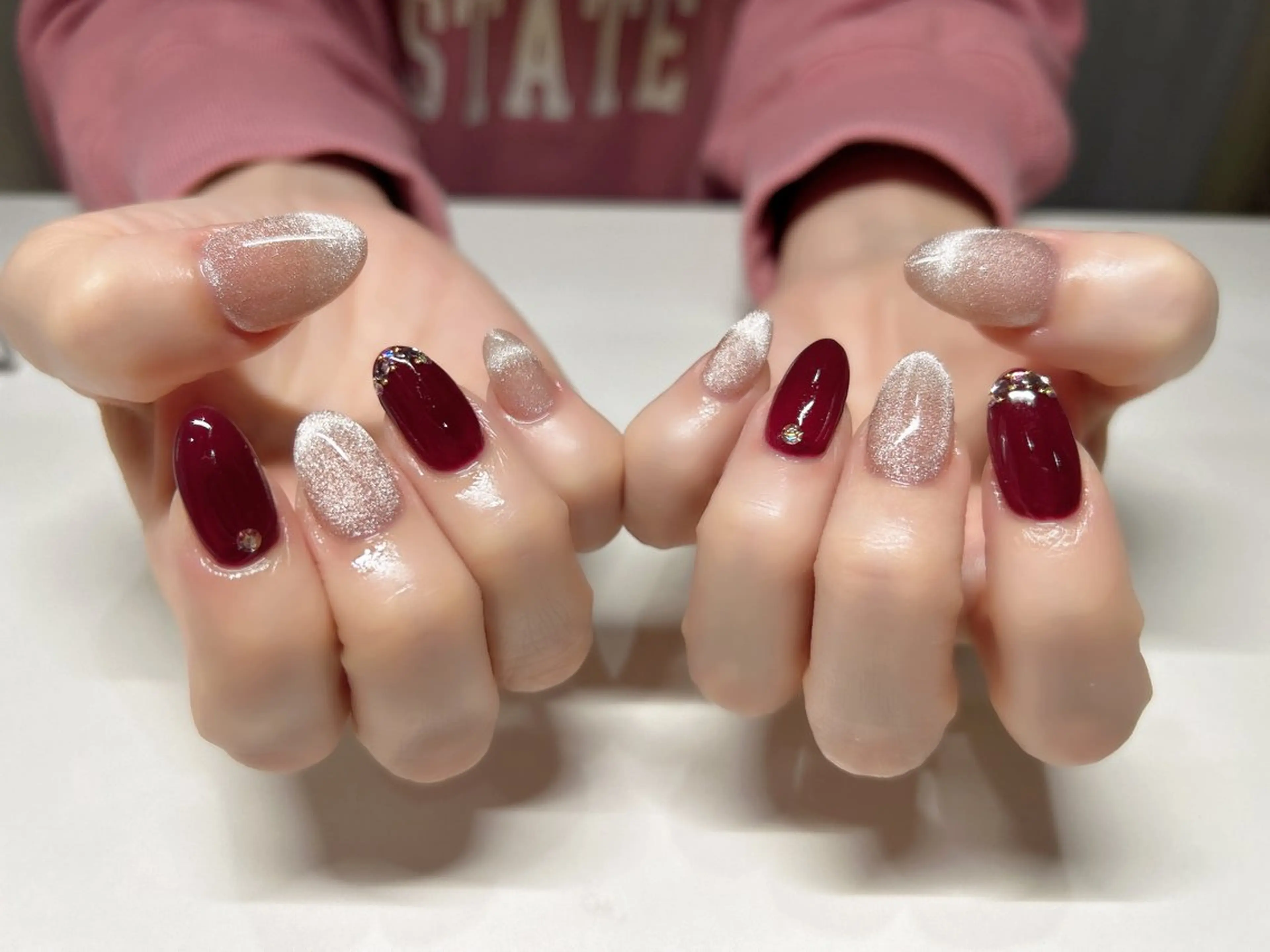 ネイル アートネイル フレンチネイル ジェルネイル グラデーション マグネットネイル ハンドネイル 加藤 洋美のネイルデザイン