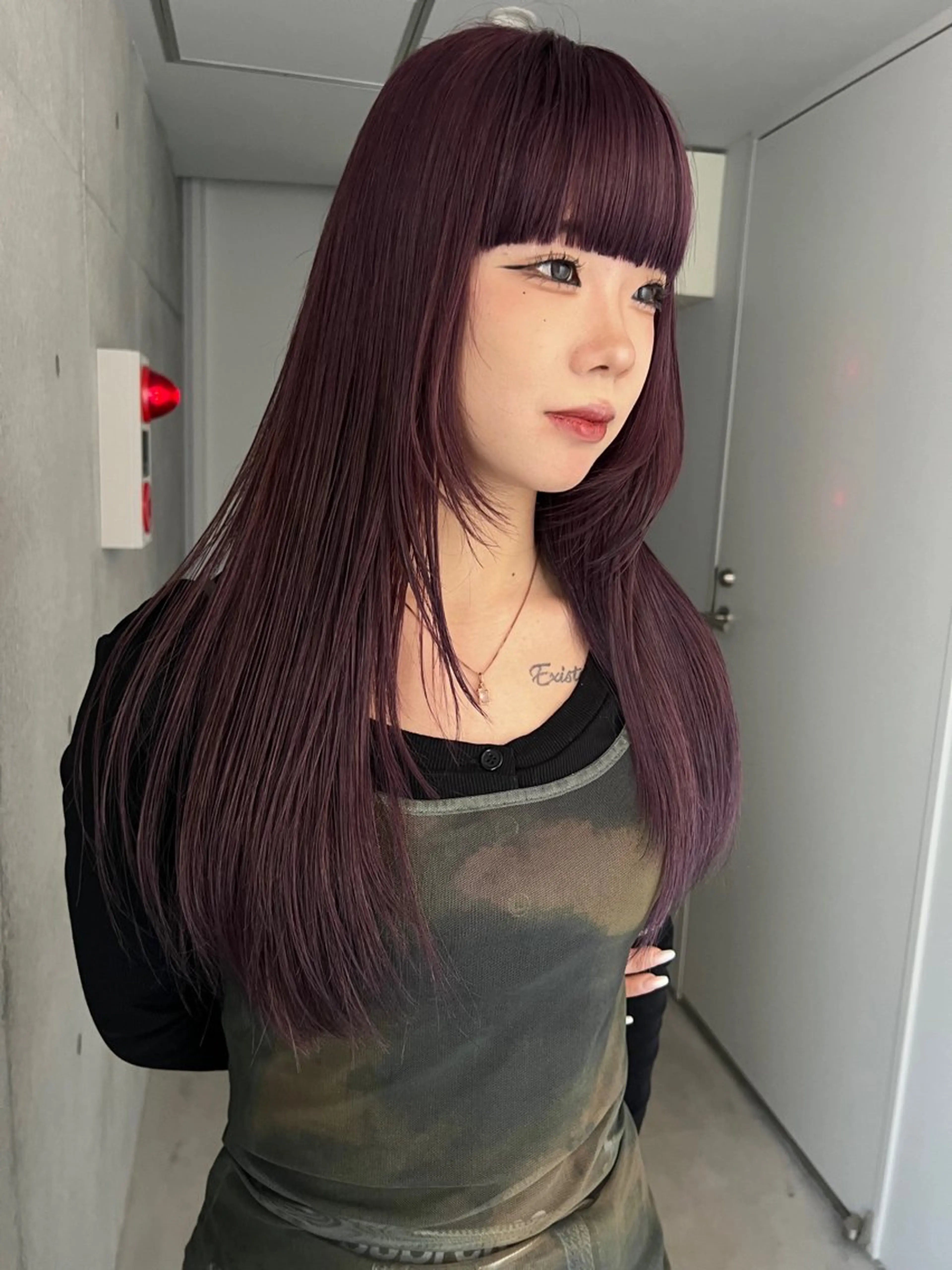 ロング カラー ラベンダーカラー ロング ワイドバング カット ヘアカラー sakoda shunkiのヘアスタイル