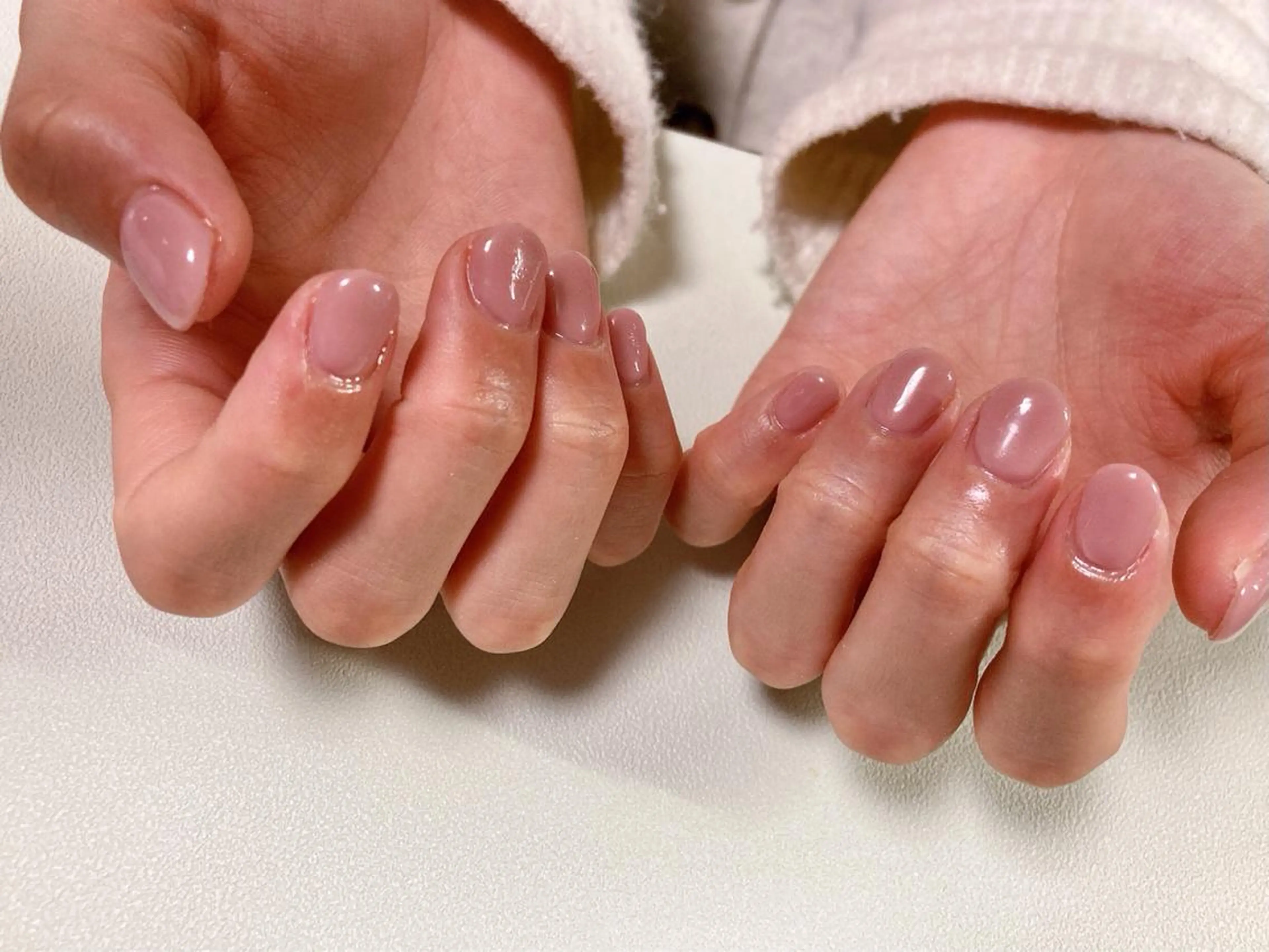 ネイル オフィスネイル ワンカラーネイル ピンク kikinail 溝の口のネイルデザイン