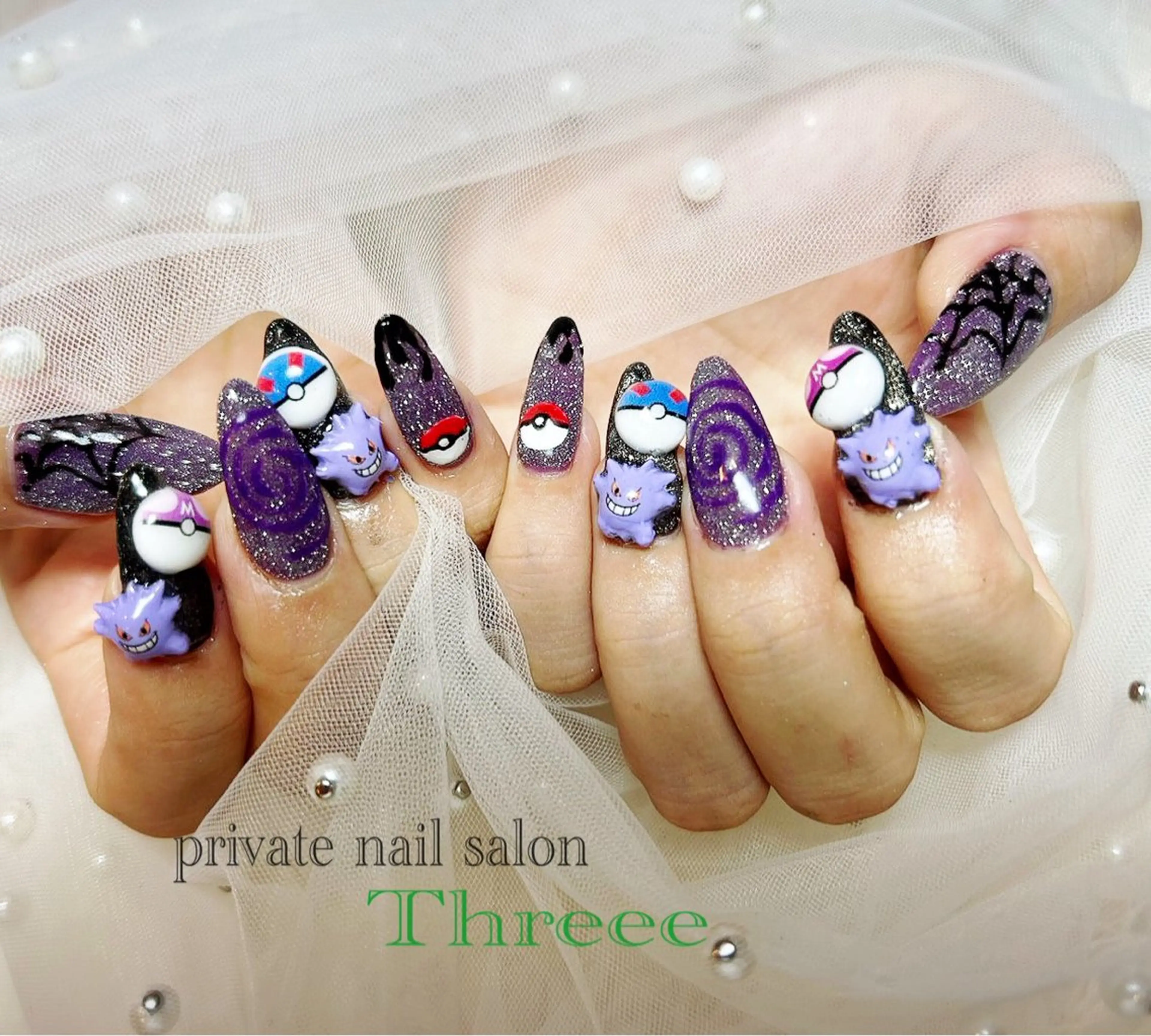 ネイル 長さ出し ハロウィン ハンドネイル Nail salon - Threee　-のネイルデザイン