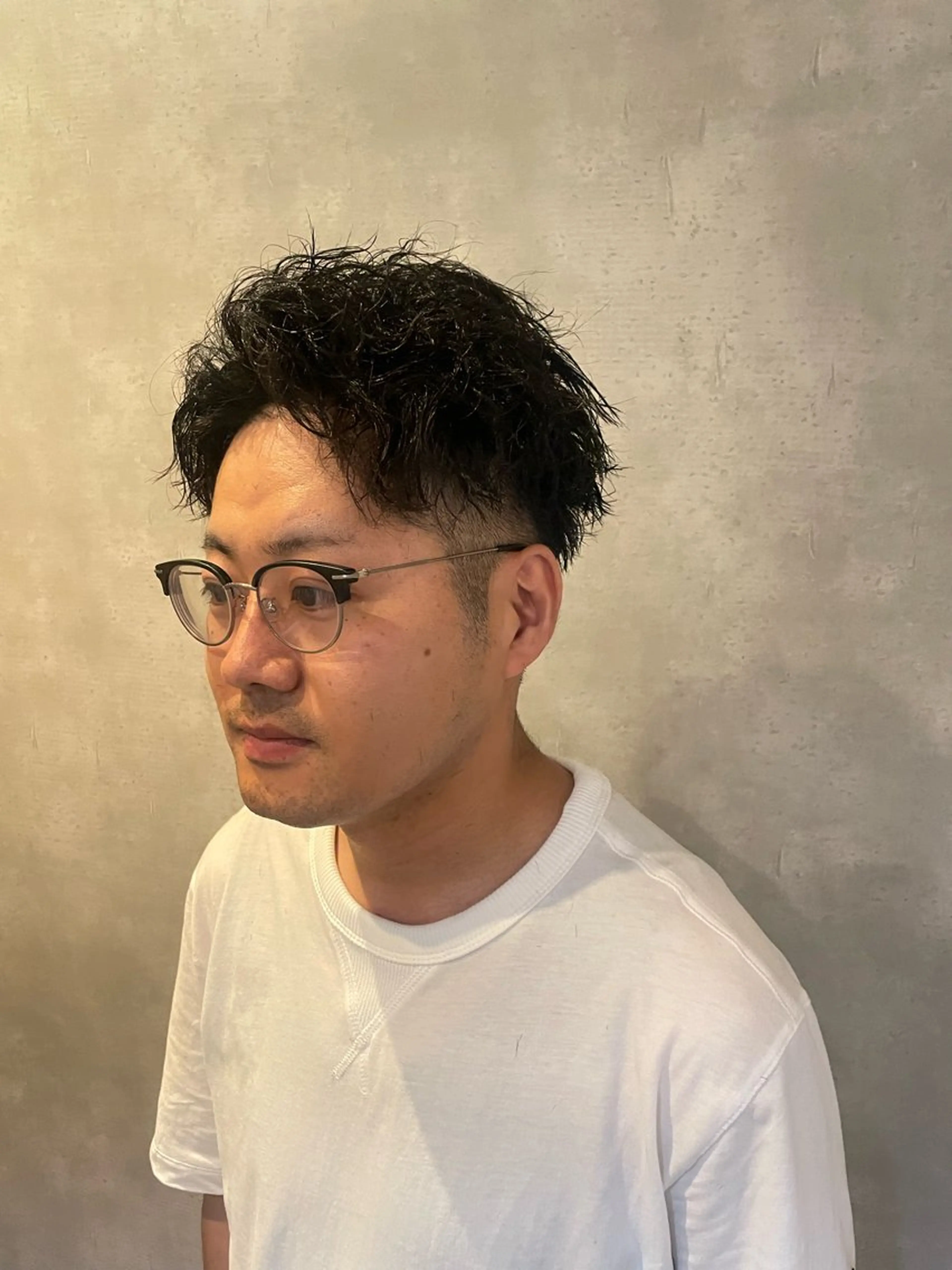 パーマ メンズ メンズパーマ ツーブロック カット パーマ ヘアセット 心斎橋/メンズ /ルレイル/地形真希のヘアスタイル