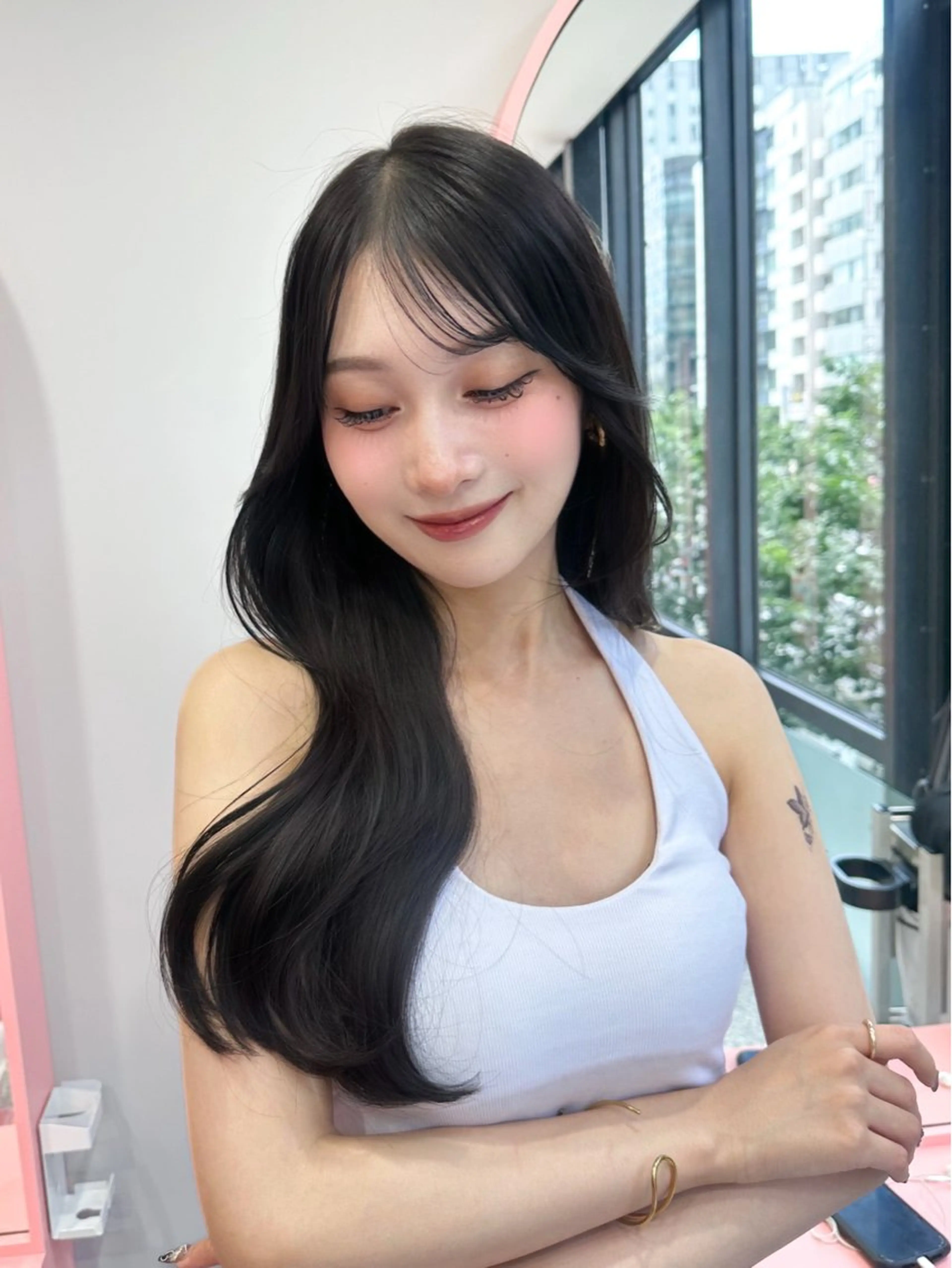 ロング カット ヘアカラー 透明感カラー♡ 原宿美容室￤Rinaのヘアスタイル