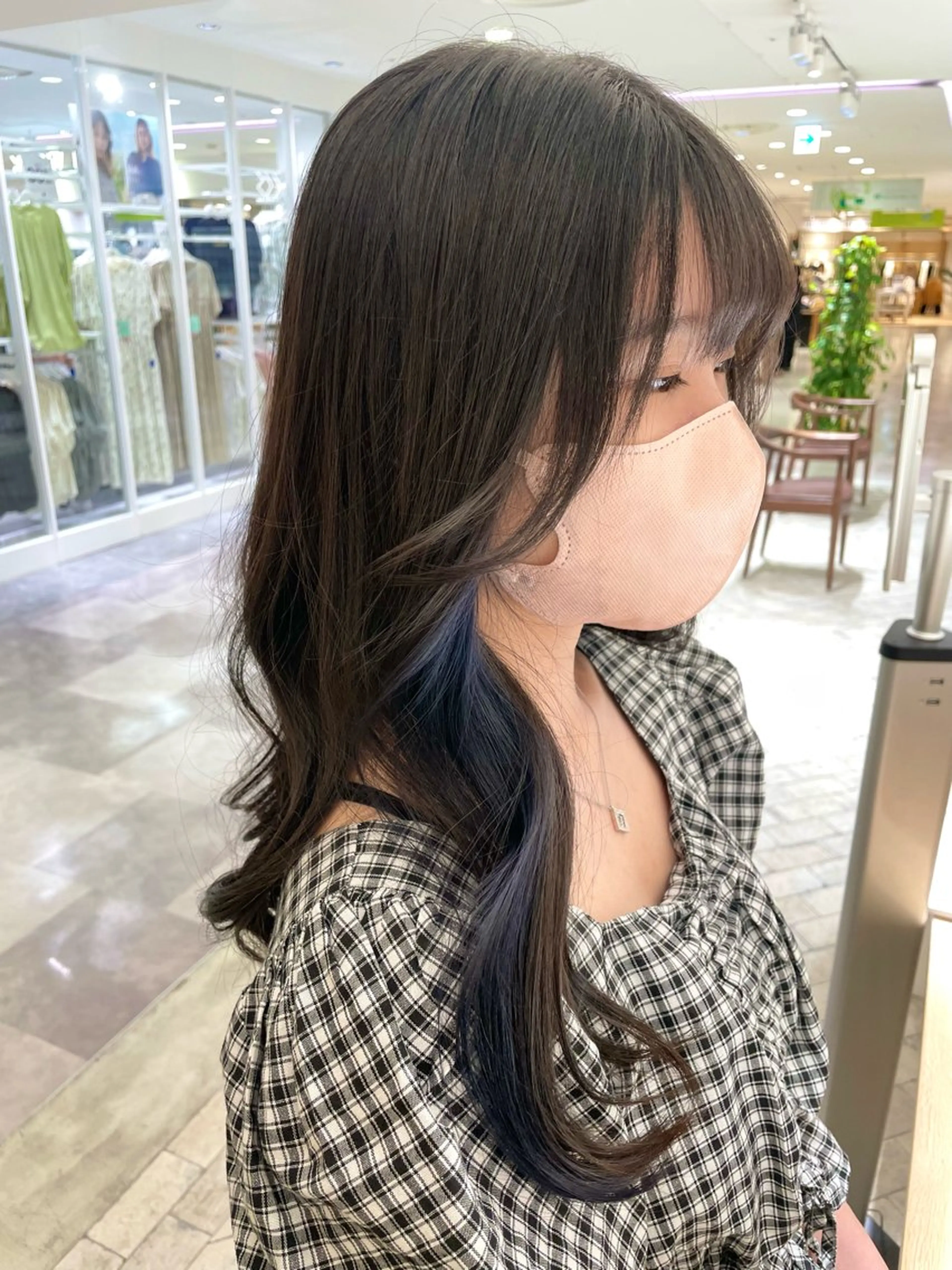 ロング カラー ネイビーカラー ヘアカラー miyu 美髪縮毛矯正𓂃꙳⋆のヘアスタイル