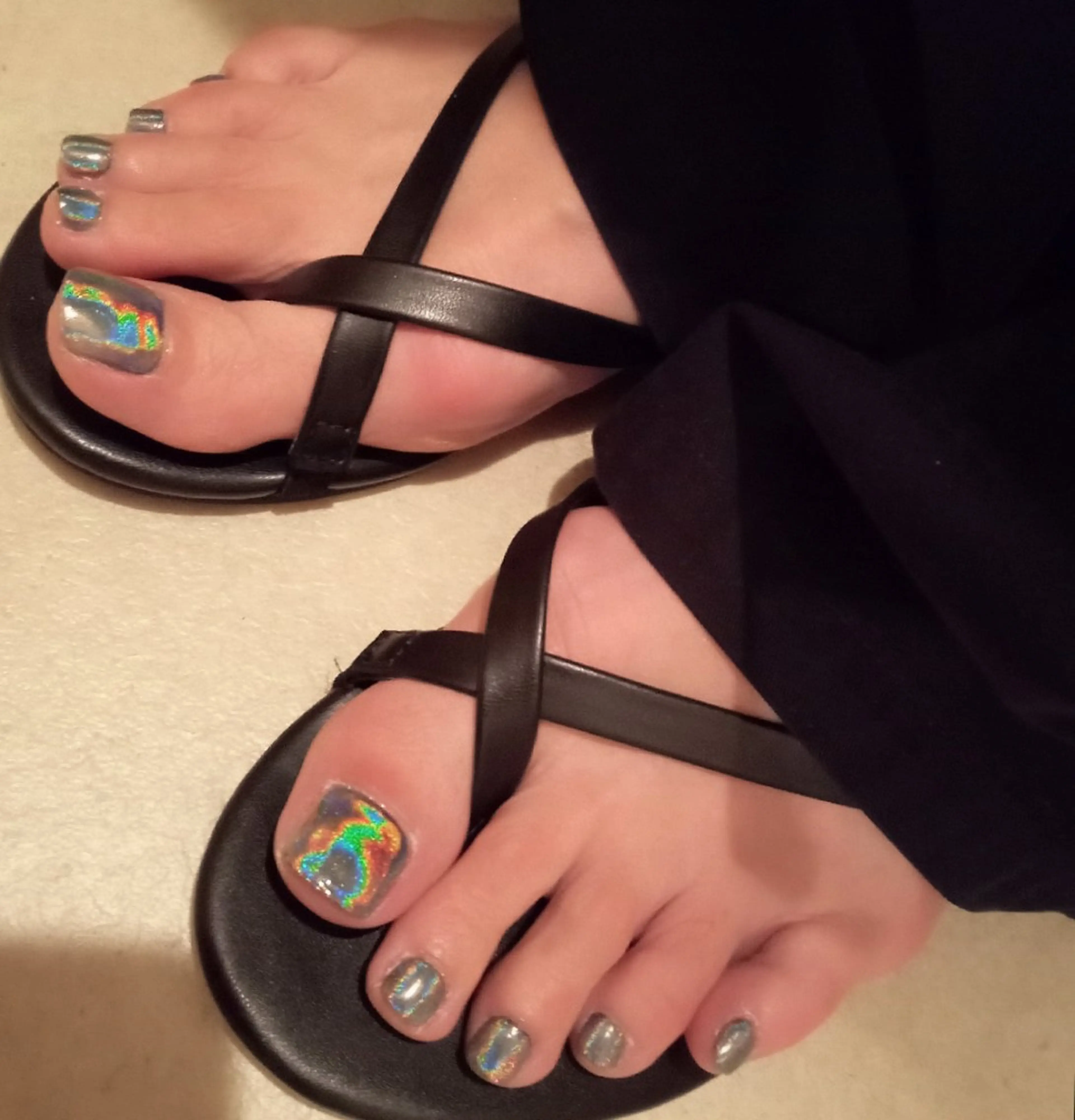 【ソフトジェルオフ・ドライケア込】フットマグネットネイル・ミラーネイルの写真