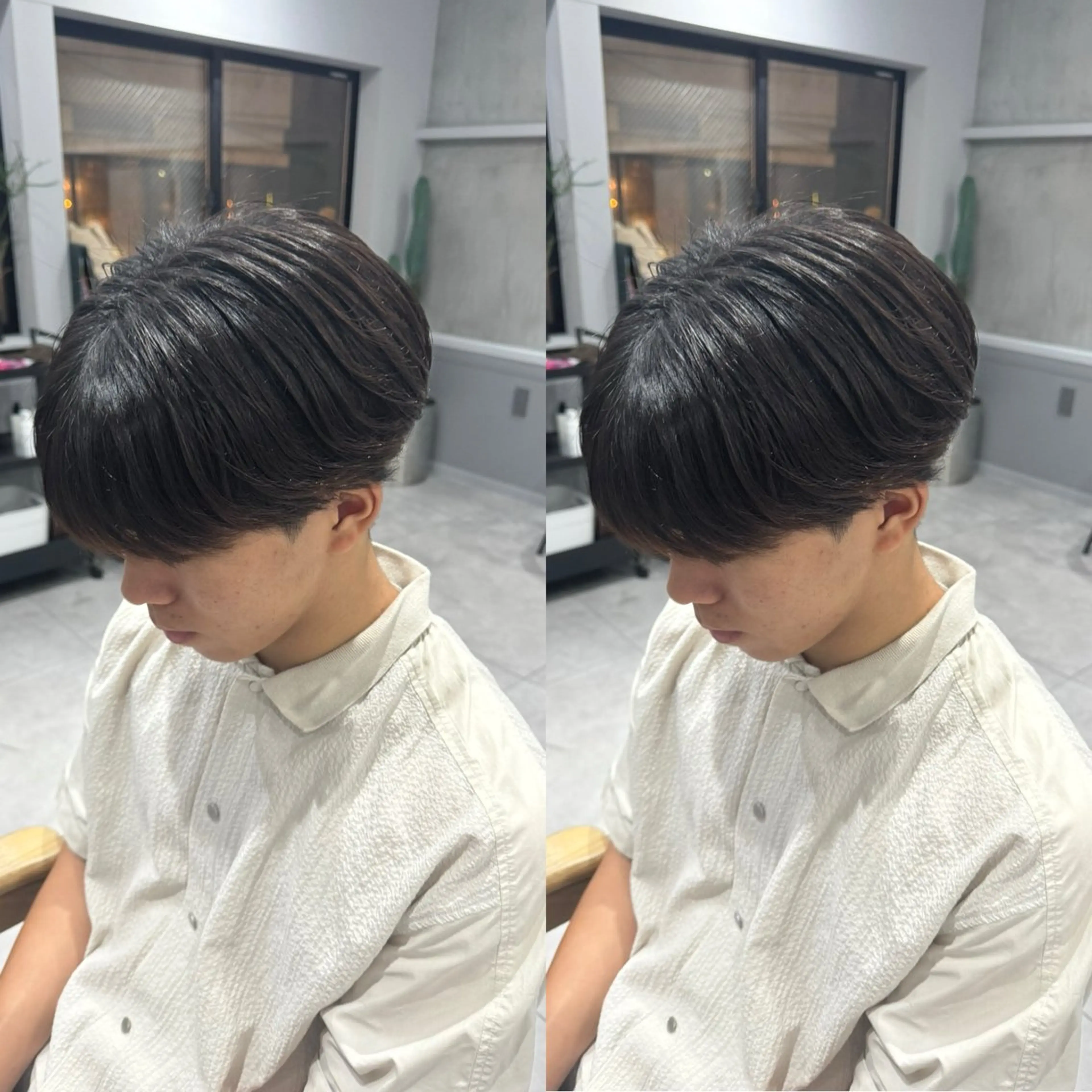 パーマ メンズ カット パーマ センターパート ／植田のヘアスタイル