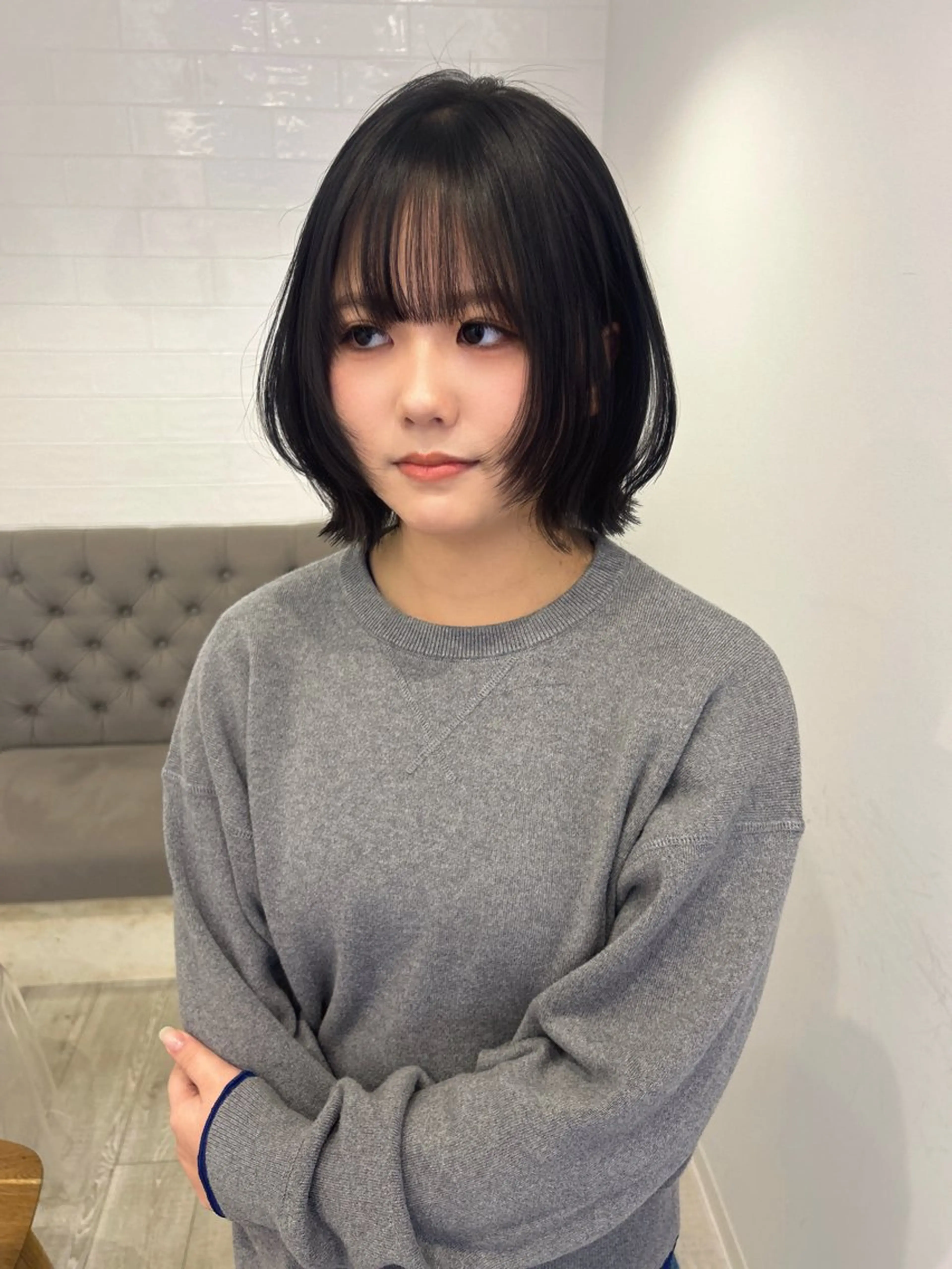 ショート カット トリートメント レイヤーカット/長岡 グレージュ/マユ🎀のヘアスタイル