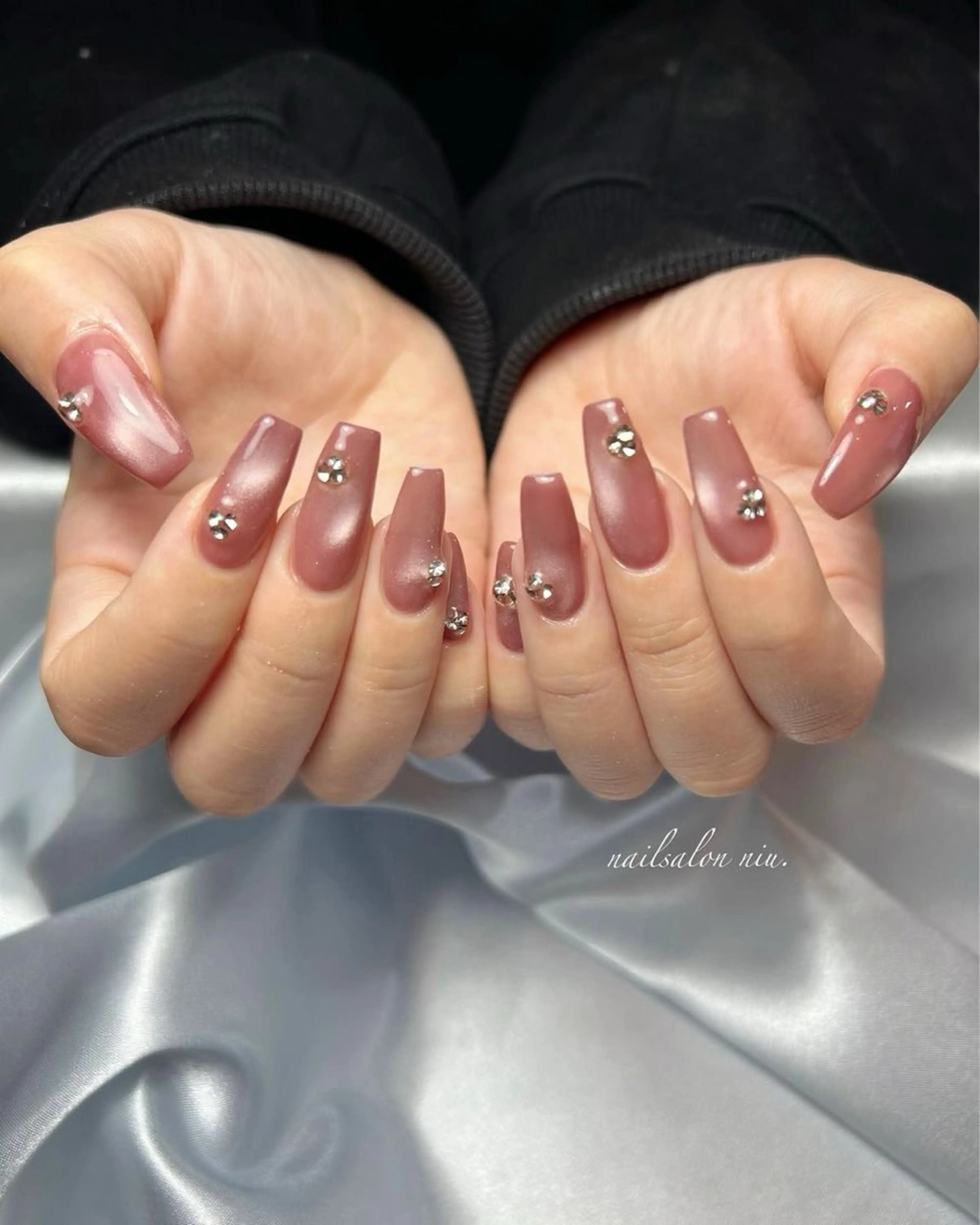 ネイル マグネットネイル マグネットワンカラー ワンカラーネイル Doraemi ANA.CHUOのネイルデザイン