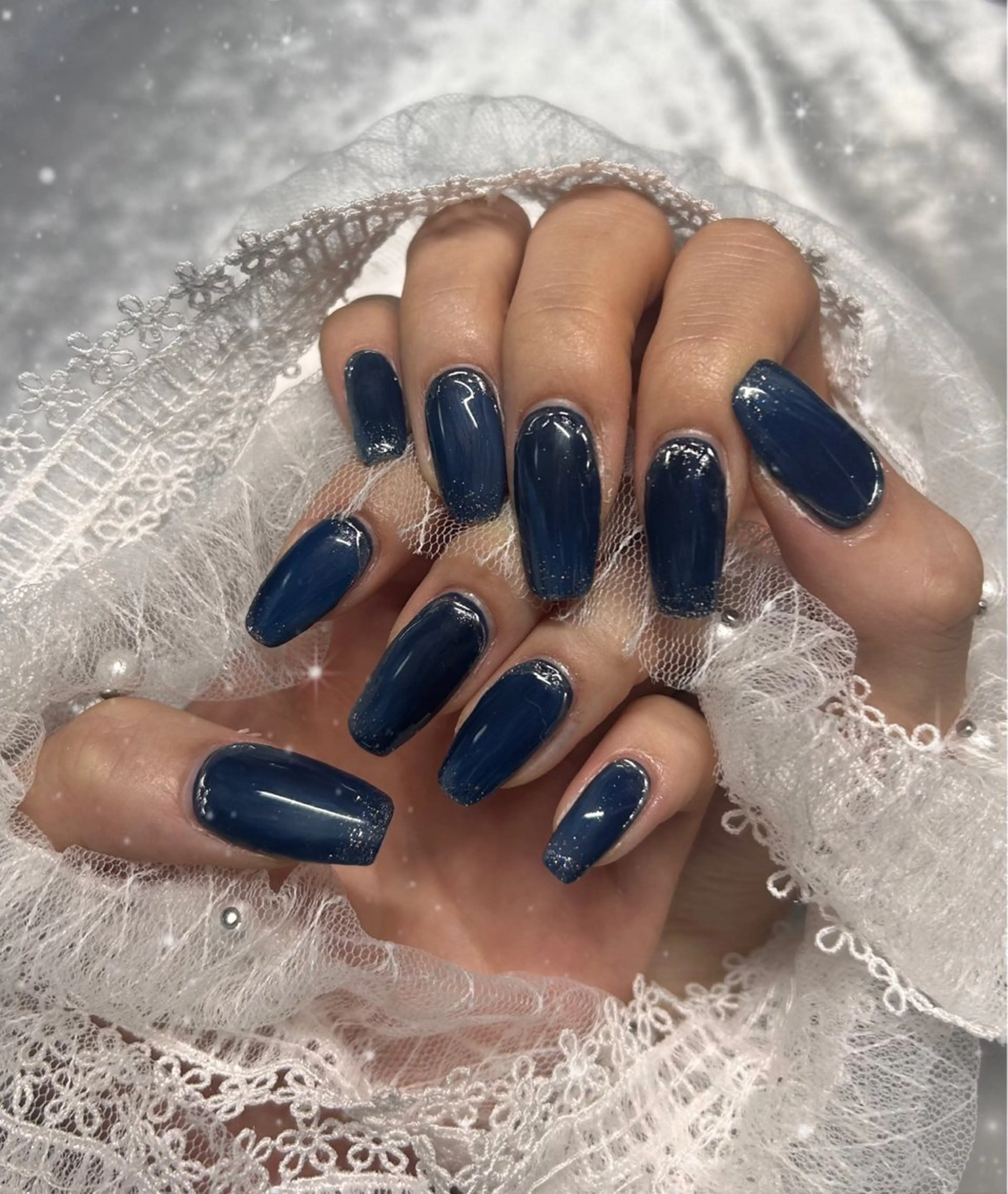 ネイル ブルー ミラーネイル ニュアンスネイル ハンドネイル Bestnail所属・Best Nail Yu🎀🫧のネイルデザイン