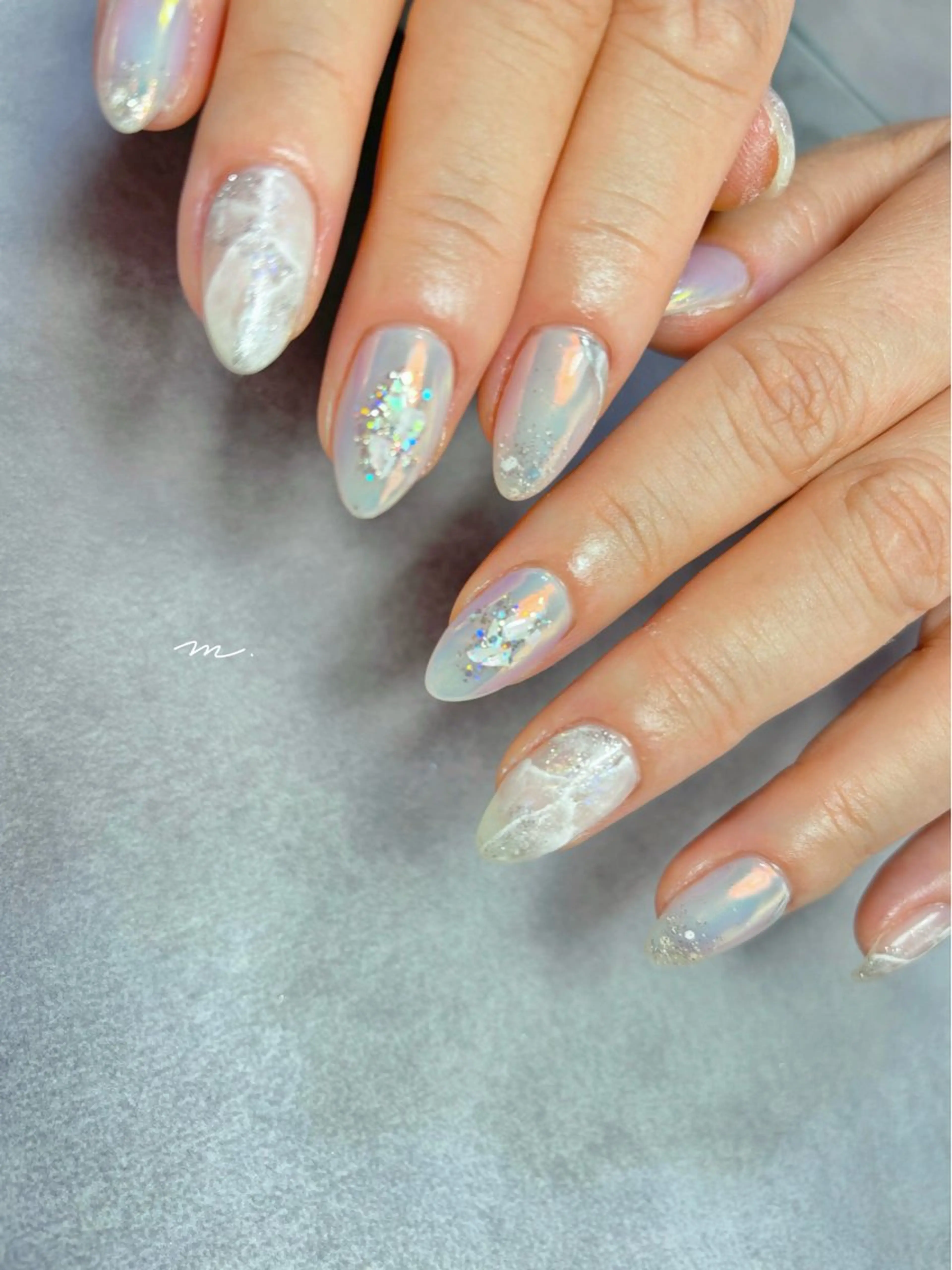 ネイル オーロラネイル ミラーネイル ハンドネイル Mare nailのネイルデザイン
