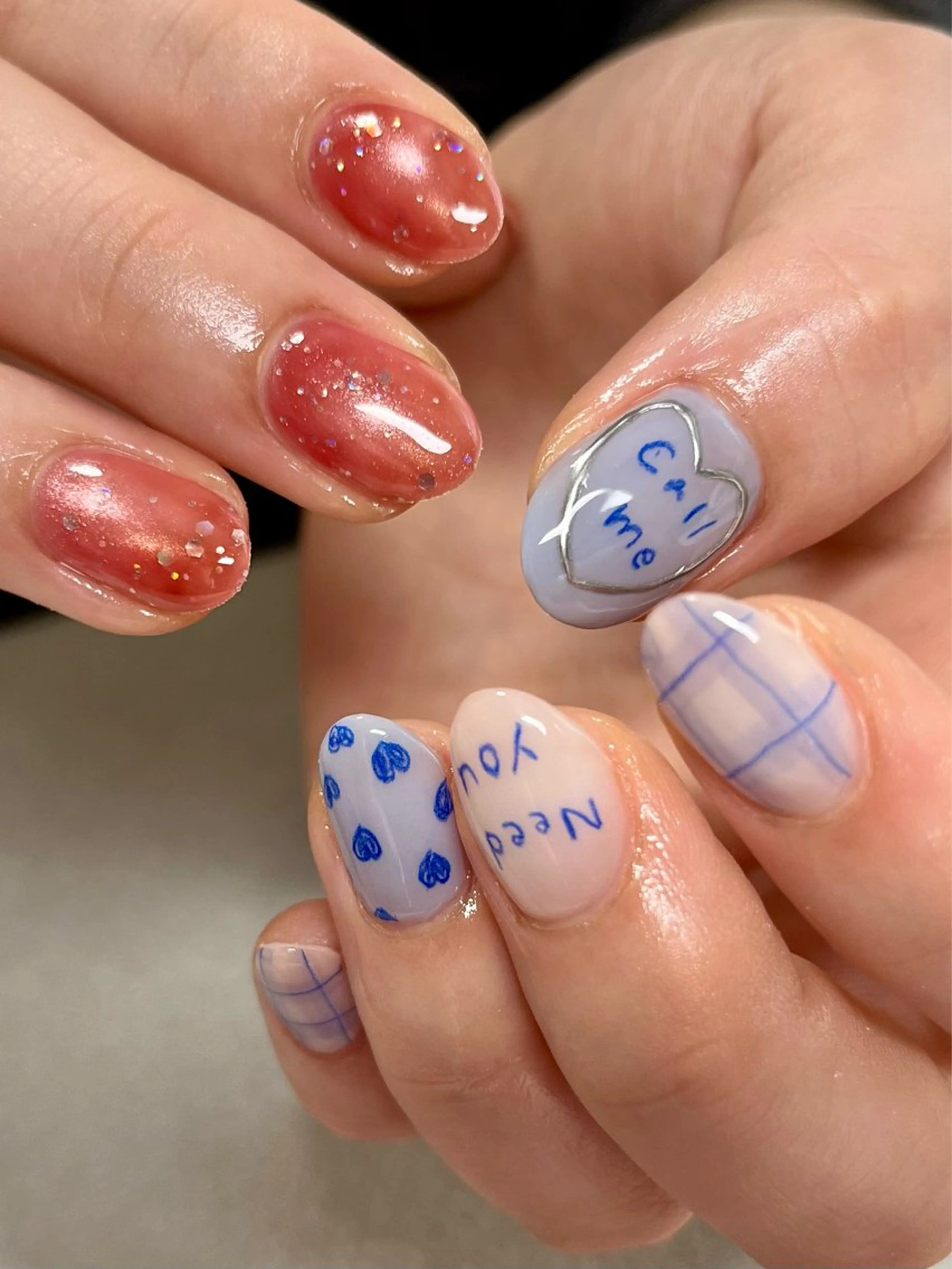 ネイル ハンドネイル tsumeya ゆるかわ手描きネイルのネイルデザイン