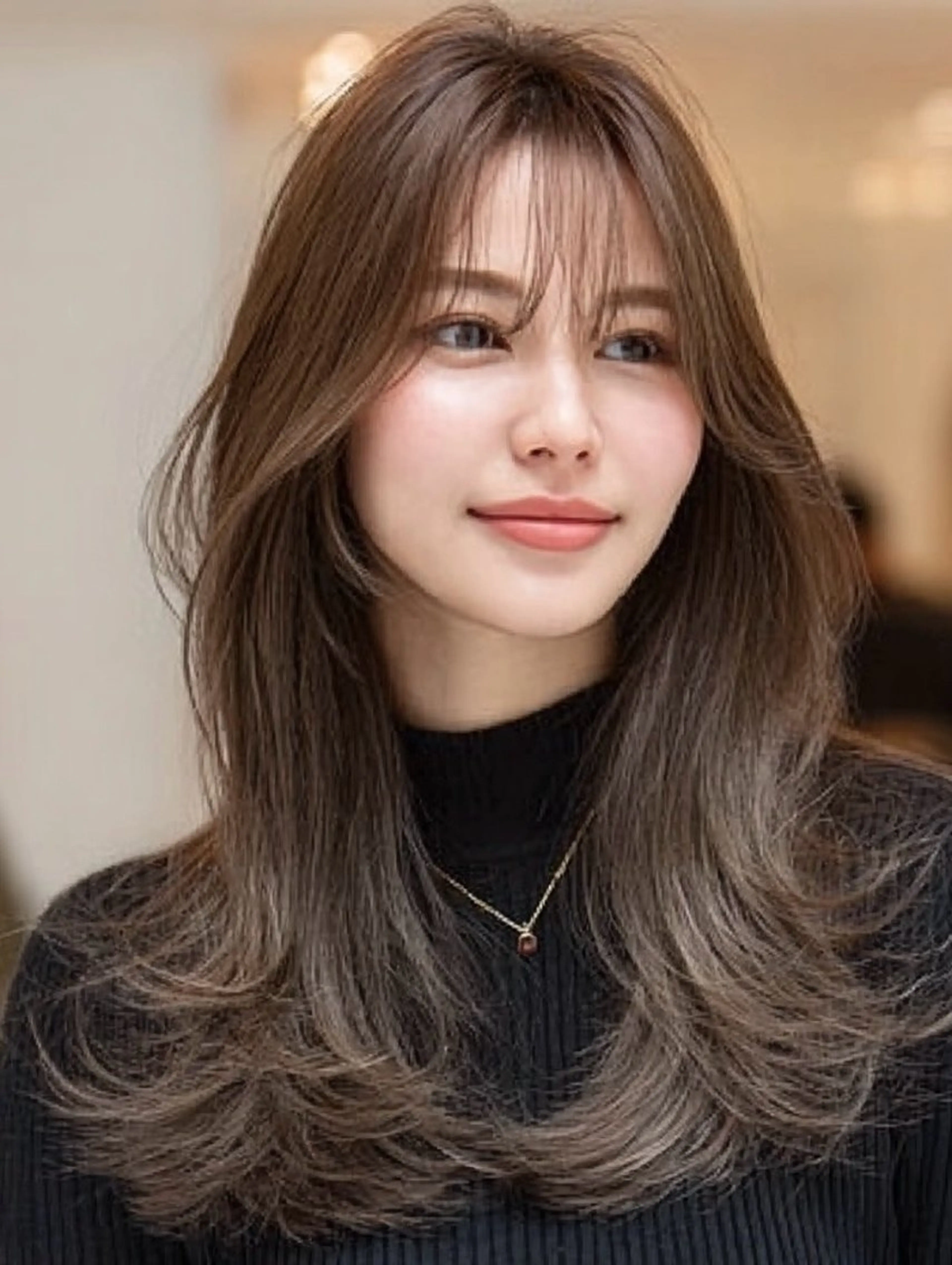 セミロング セミロングパーマ ハイレイヤー 韓国風ヘア レイヤーカット カット ヘアカラー トリートメント ✨毛髪診断で絶対綺麗 ✨美髪艶髪専門✨高浪のヘアスタイル