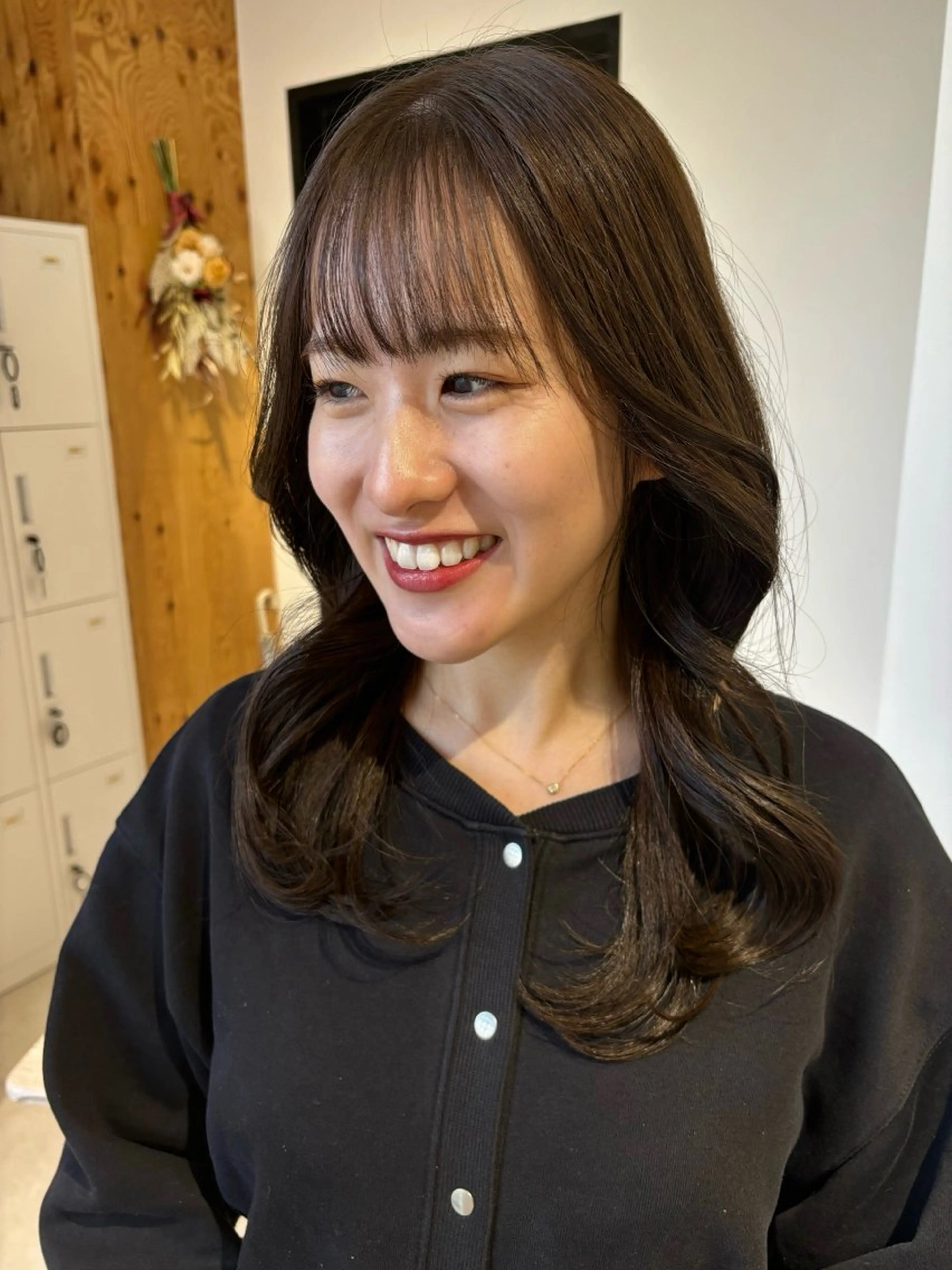 セミロング カット ヘアカラー トリートメント アキ/梅田/顔まわり /レイヤーカット/のヘアスタイル