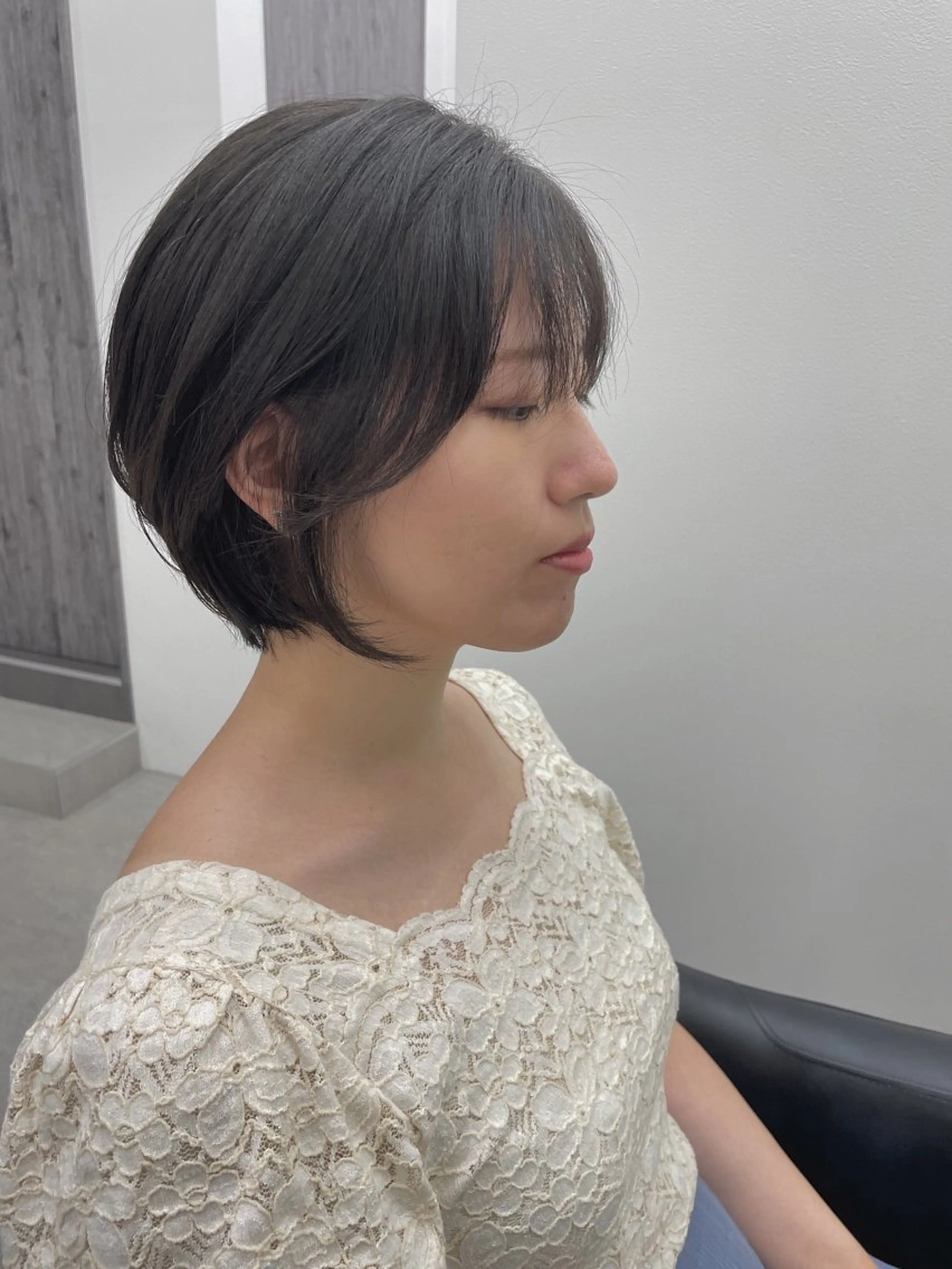 ショート ショートボブ ボブ くびれヘア ショートヘア カット 新村 華奈絵のヘアスタイル