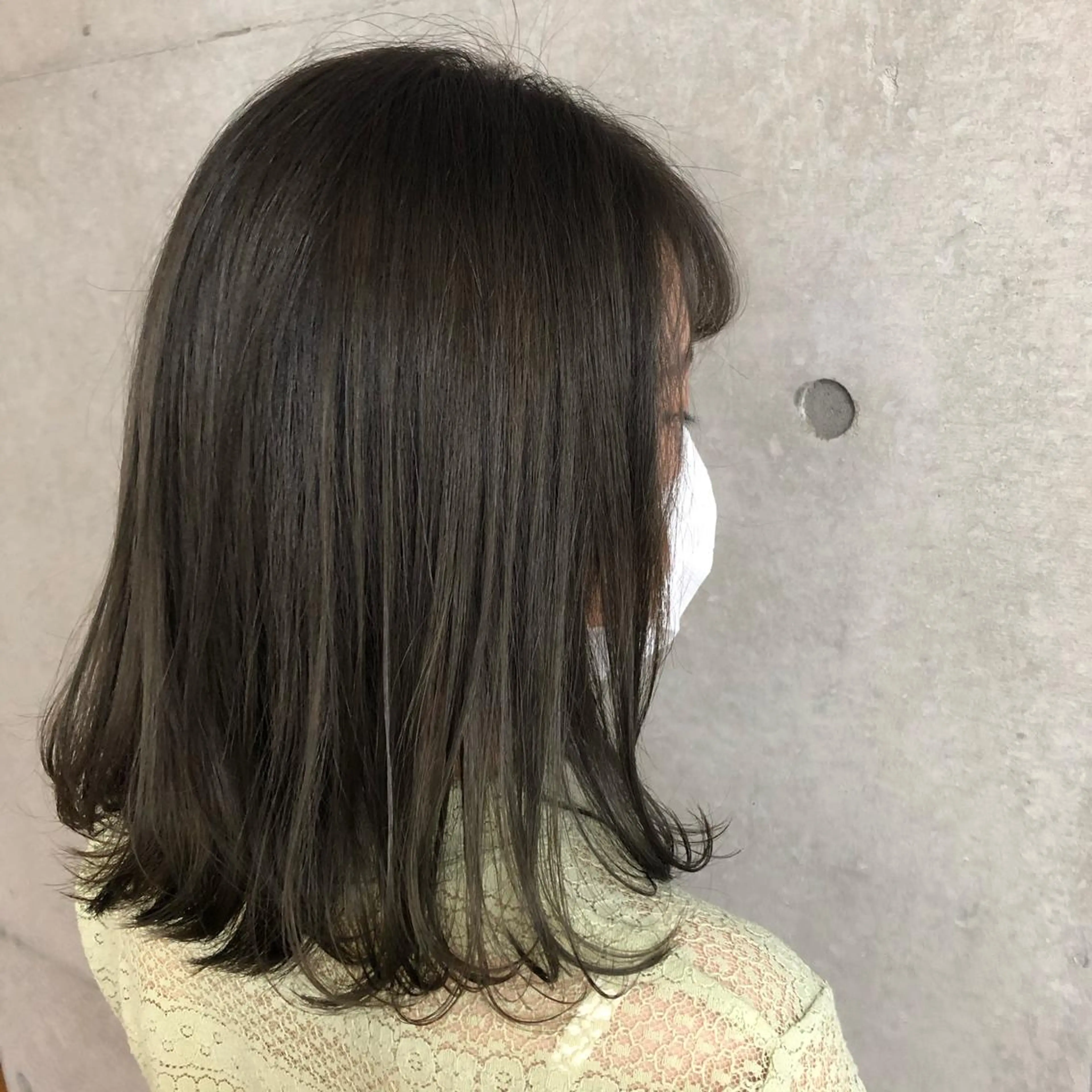セミロング カラー アッシュ グレージュ オリーブグレージュ オリーブグレー ヘアカラー nagisa /縮毛矯正のヘアスタイル