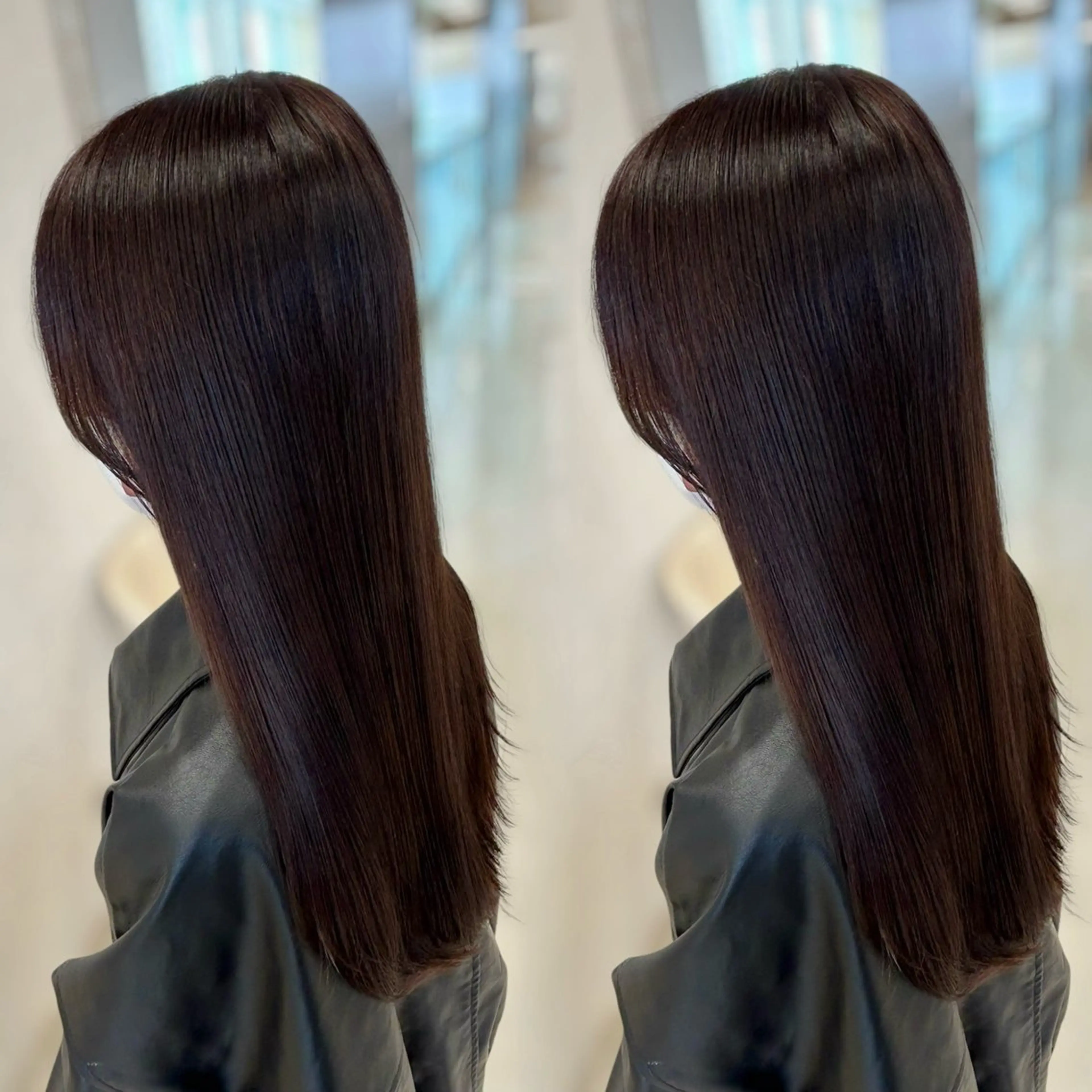 ロング カラー カット ヘアカラー トリートメント ヘアセット ベージュ/つや髪/ レイヤー／ゆいなのヘアスタイル