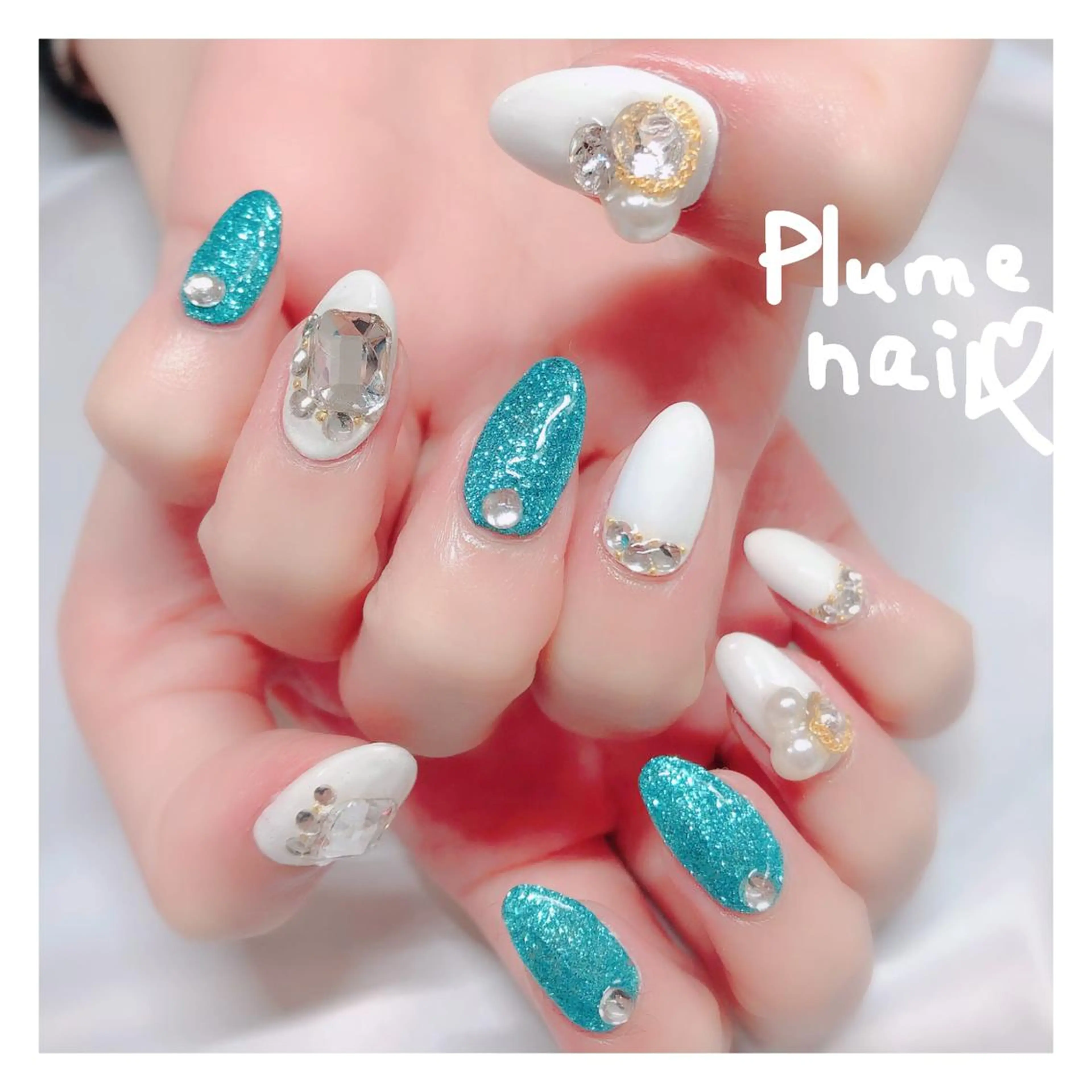 ネイル キラキラネイル 韓国ネイル ラメ(グリッター) ワンカラーネイル ストーンネイル ハンドネイル plume nail ☆韓国ネイルのネイルデザイン