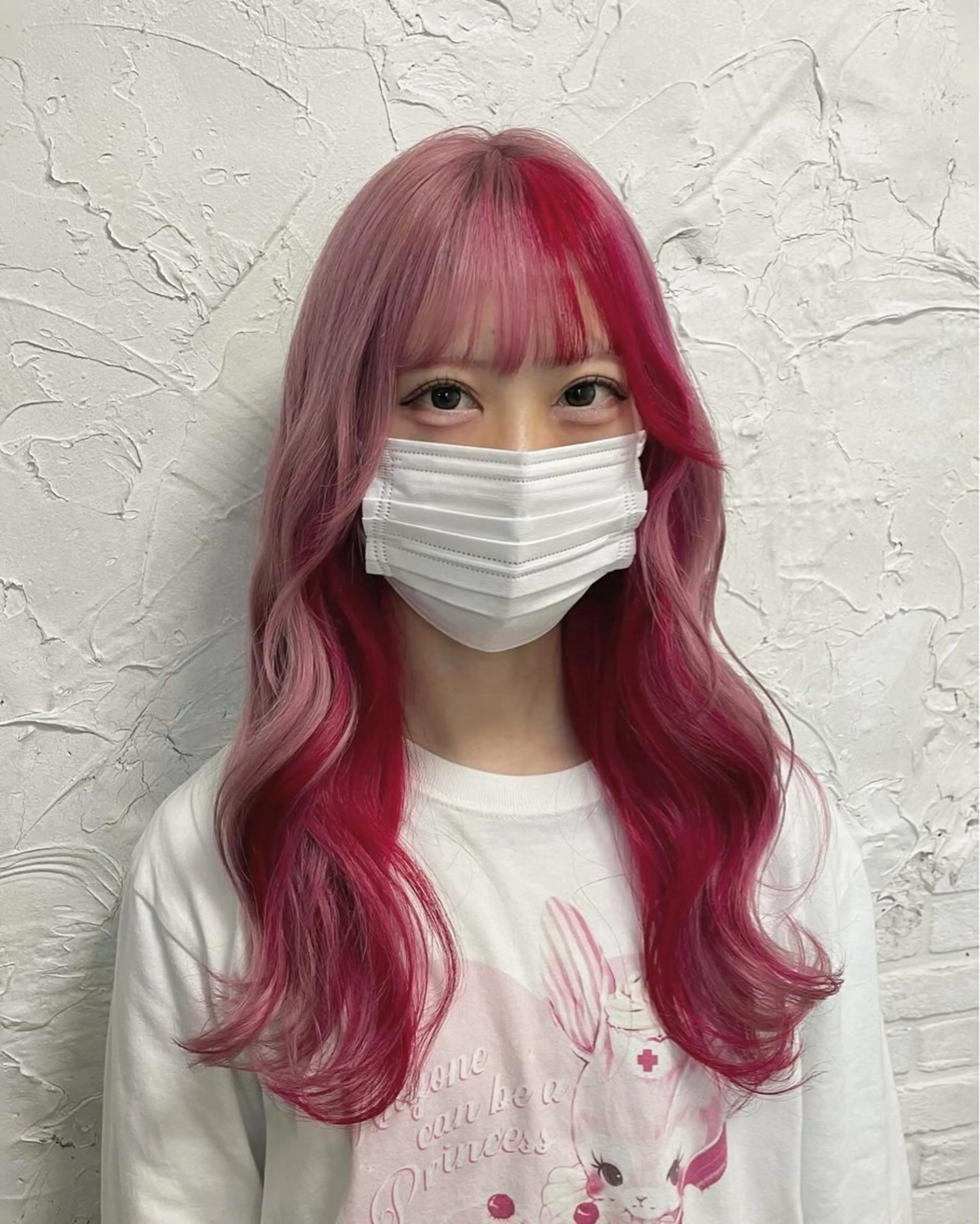 ロング カラー ダブルカラー ピンクカラー 顔周りカット 似合わせカット トリートメント girly/ヘア メイクMitsukiのヘアスタイル