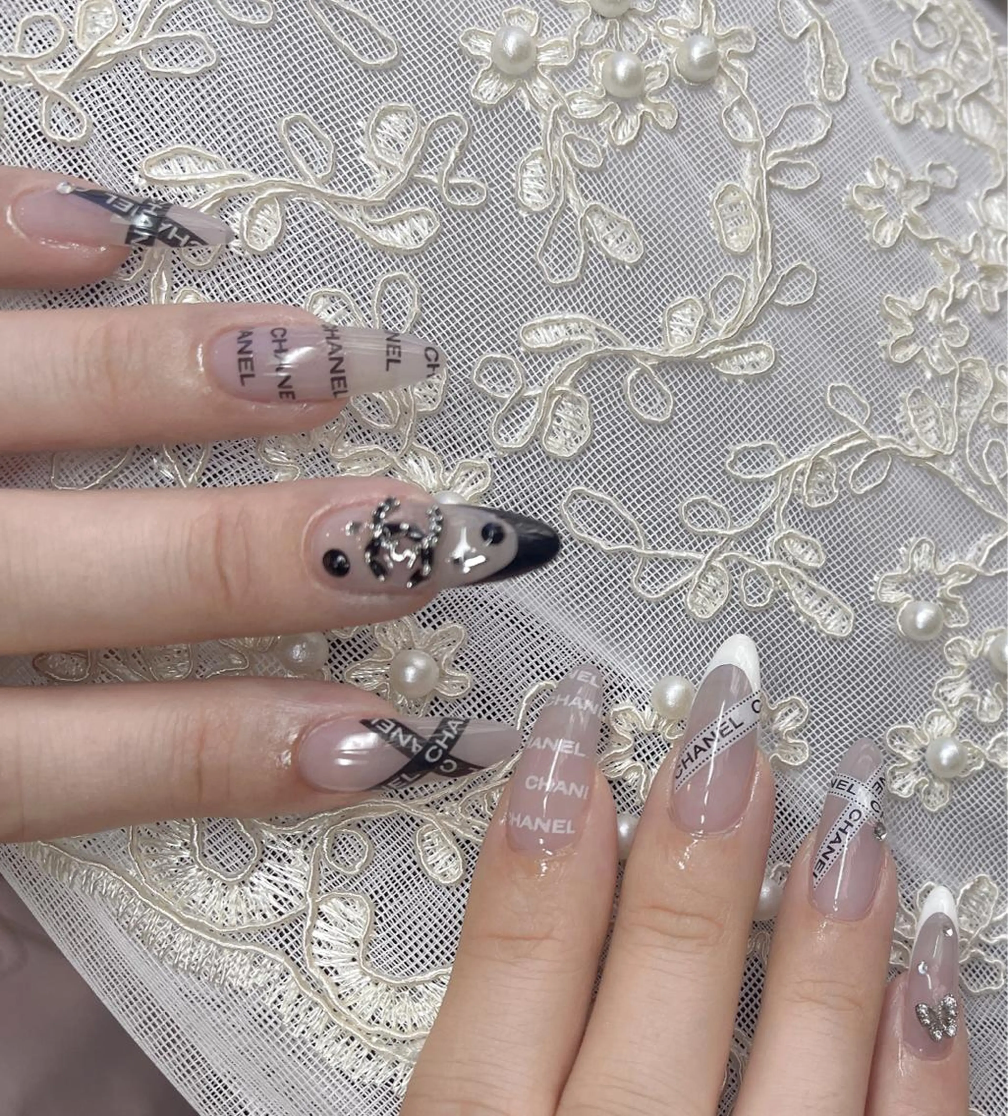 ロング ネイル ハンドネイル 長さ出し専門 nynaのネイルデザイン