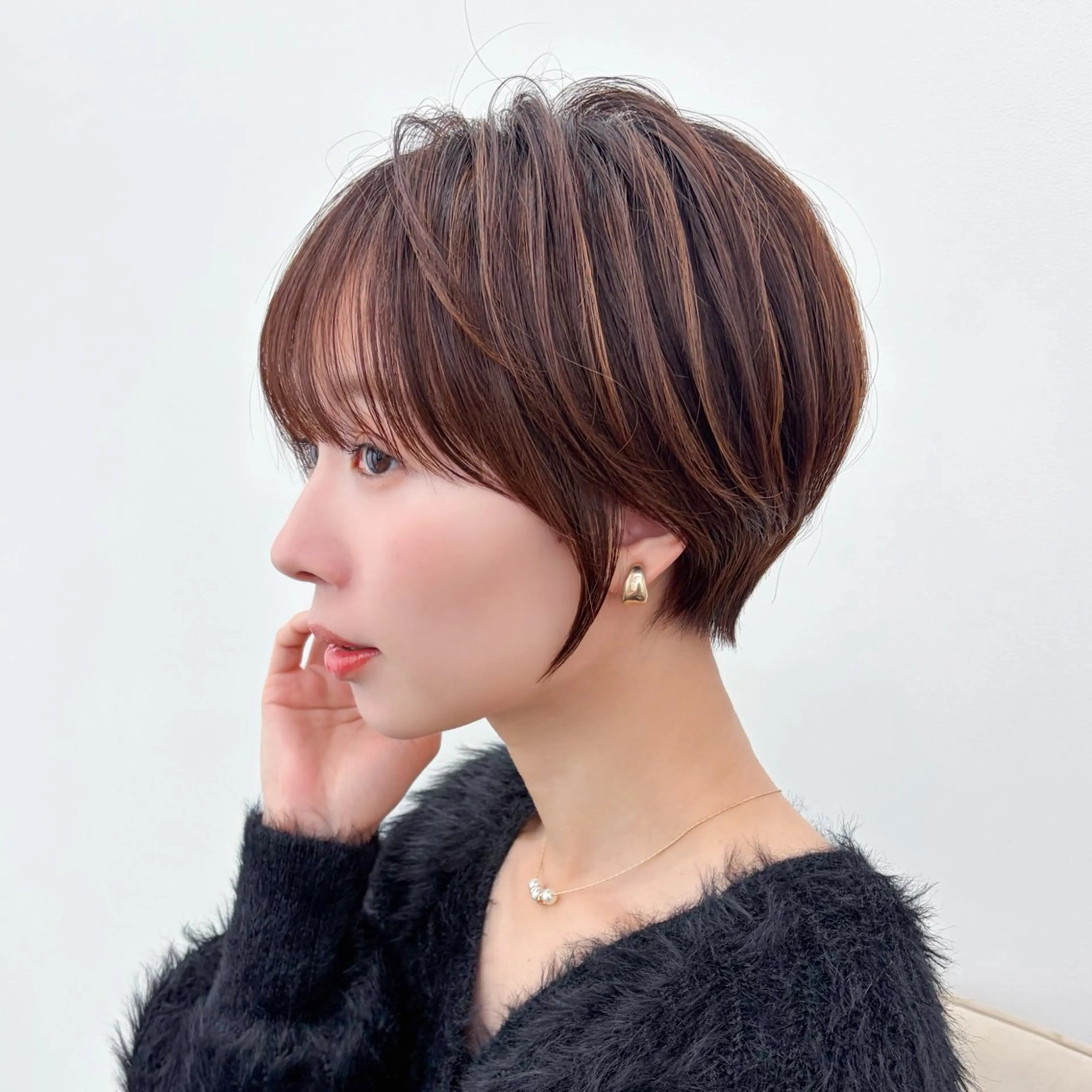 ショート ボブ/レイヤー/ 縮毛矯正/ 渡邊莉玖のヘアスタイル