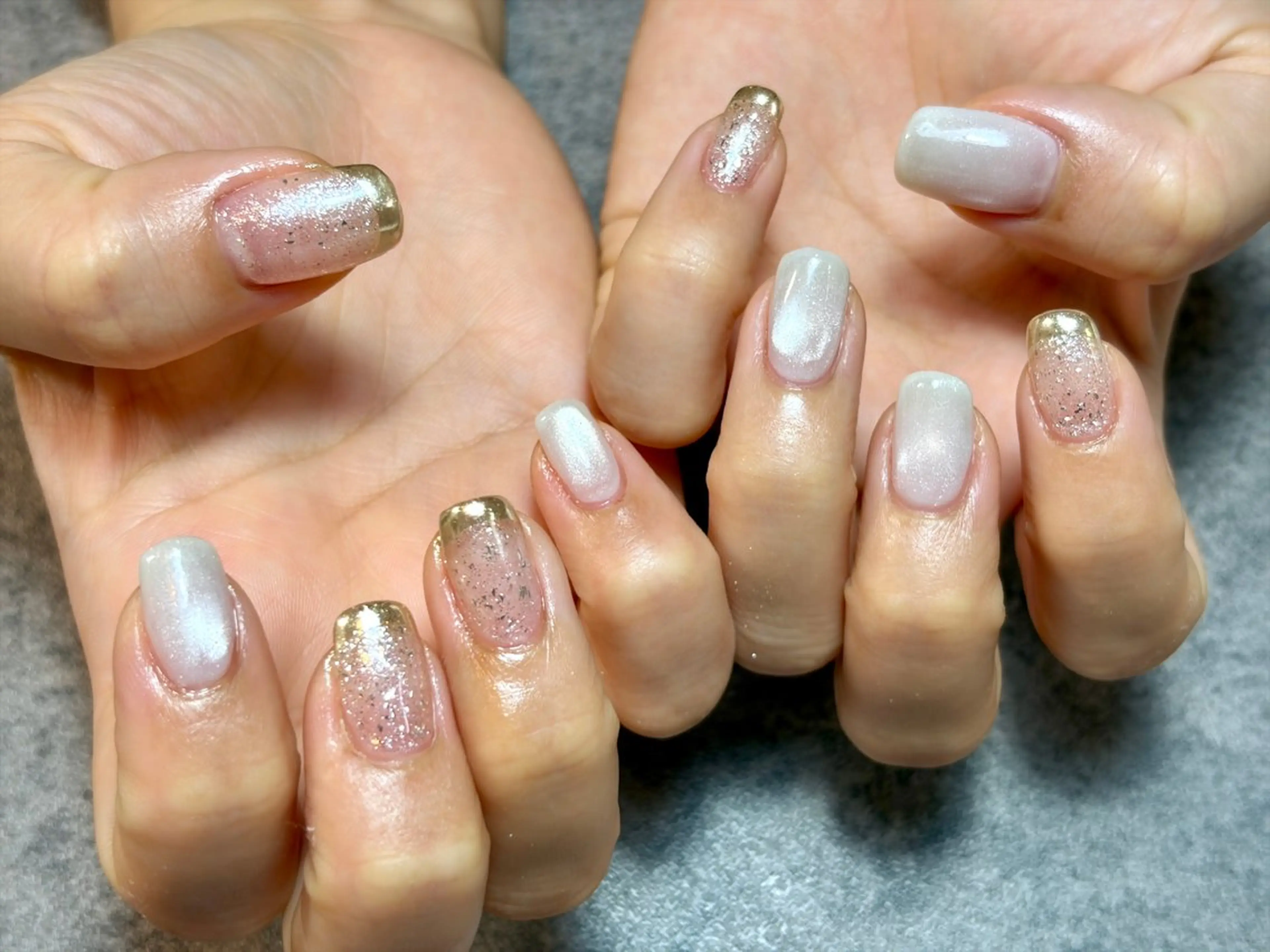 ネイル ラメ(グリッター) マグネットネイル ハンドネイル GéRanium Harukaのネイルデザイン