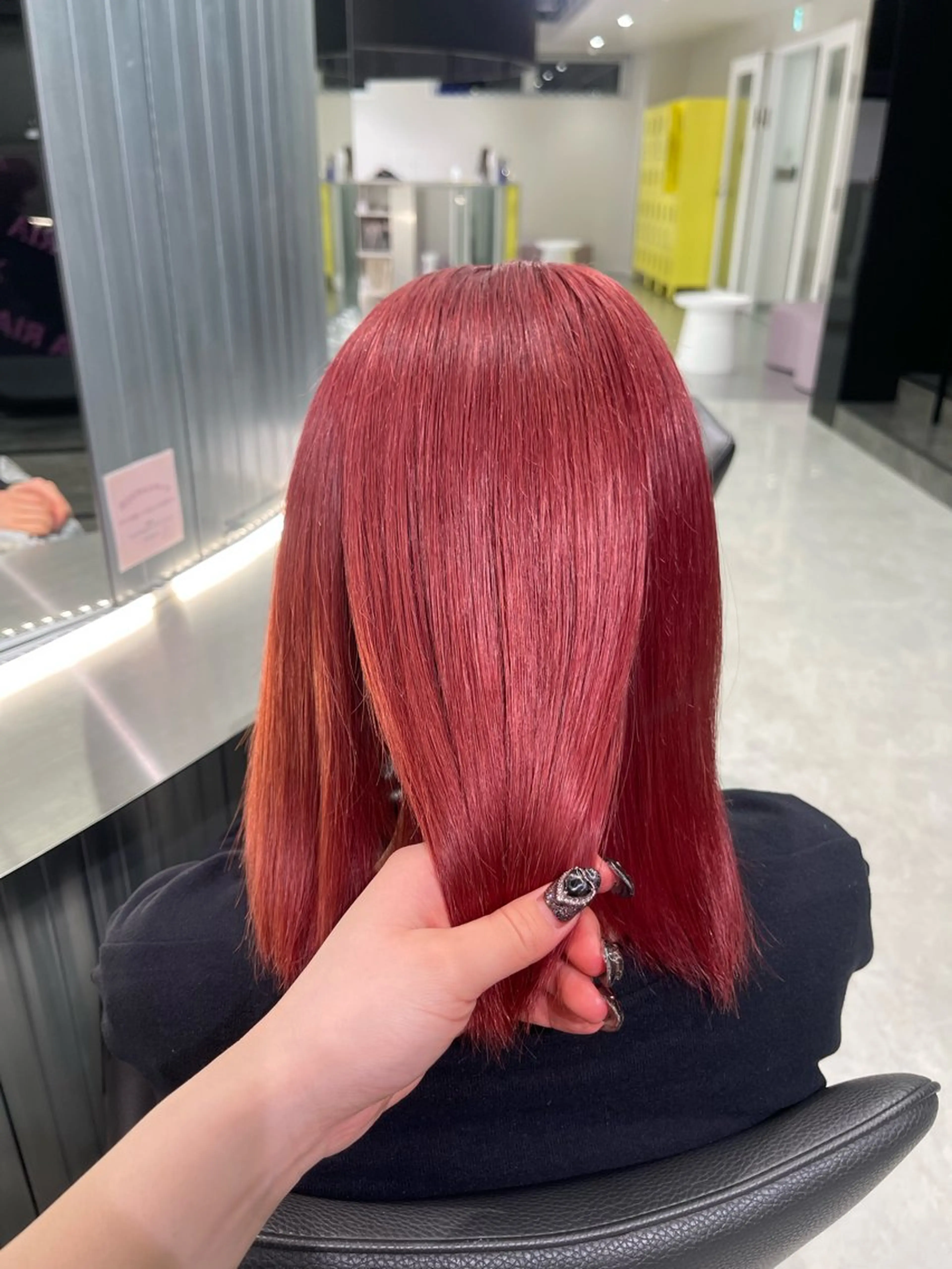 ミディアム カラー レッドカラー MEI / ブリーチカラー/名駅のヘアスタイル