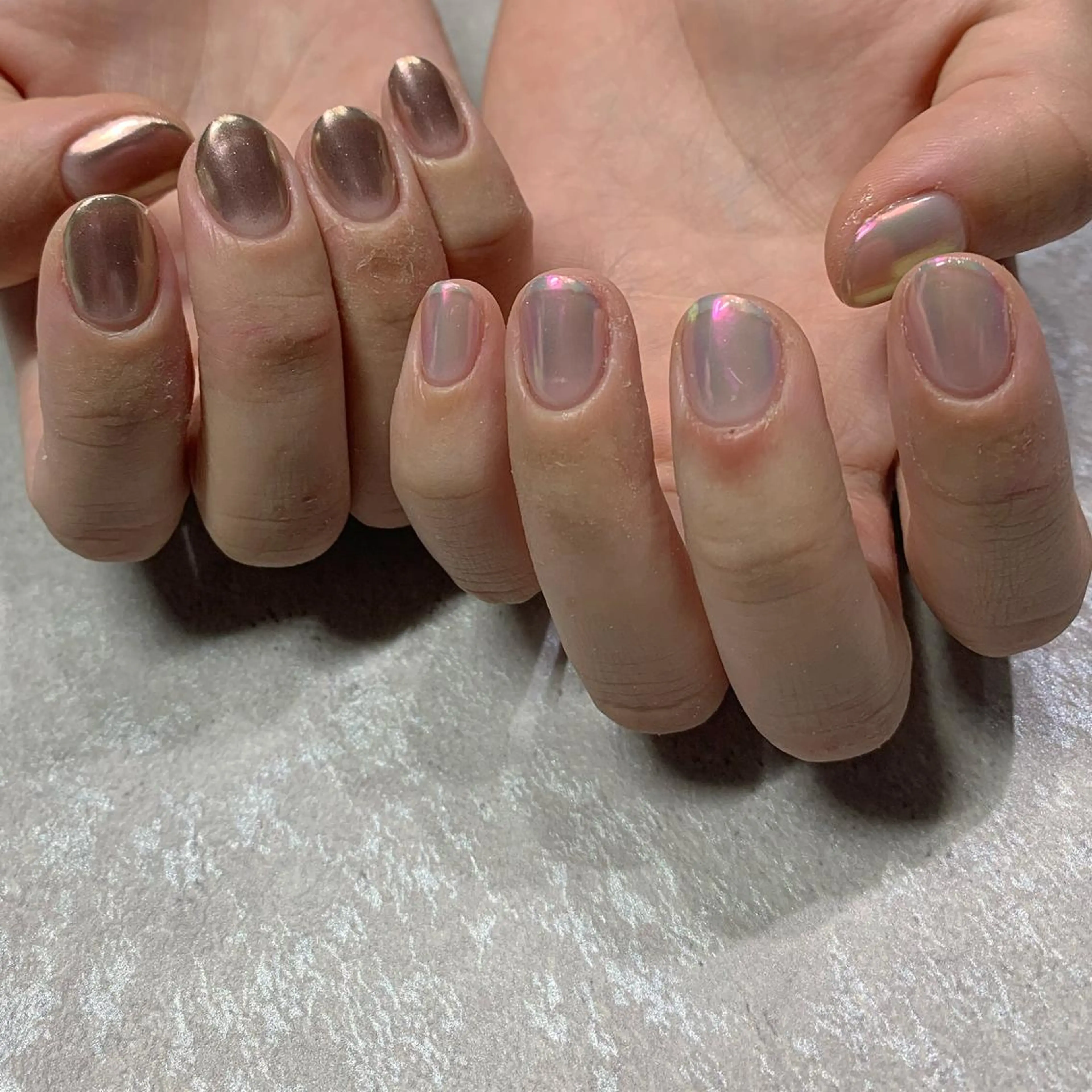 ネイル グラデーション ミラーネイル ハンドネイル ハンドケア lylynail YUUKAのネイルデザイン